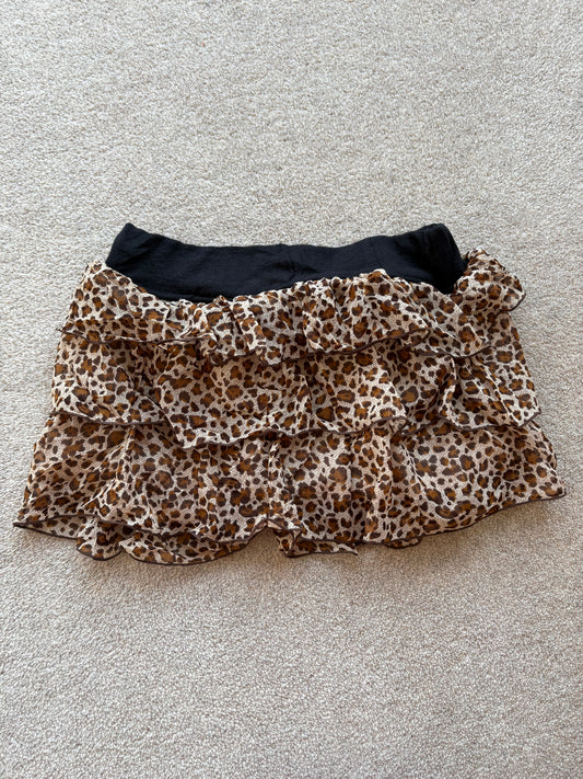 leopard mini skirt