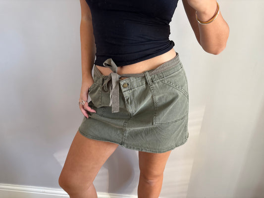 khaki mini skirt
