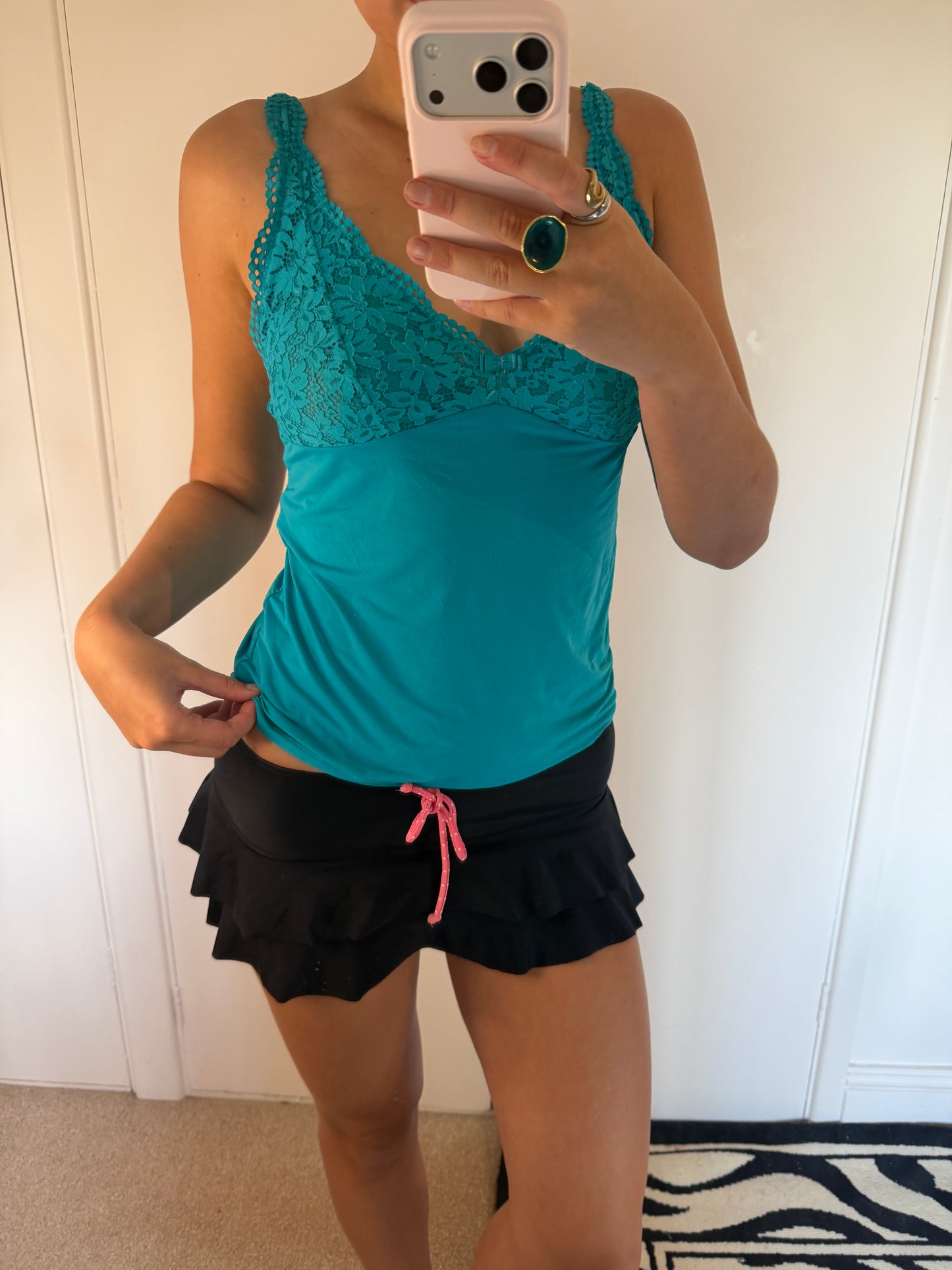 black mini skirt