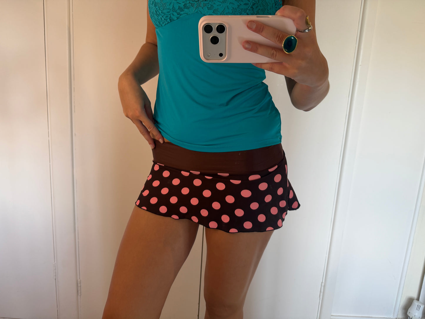 polka mini skirt