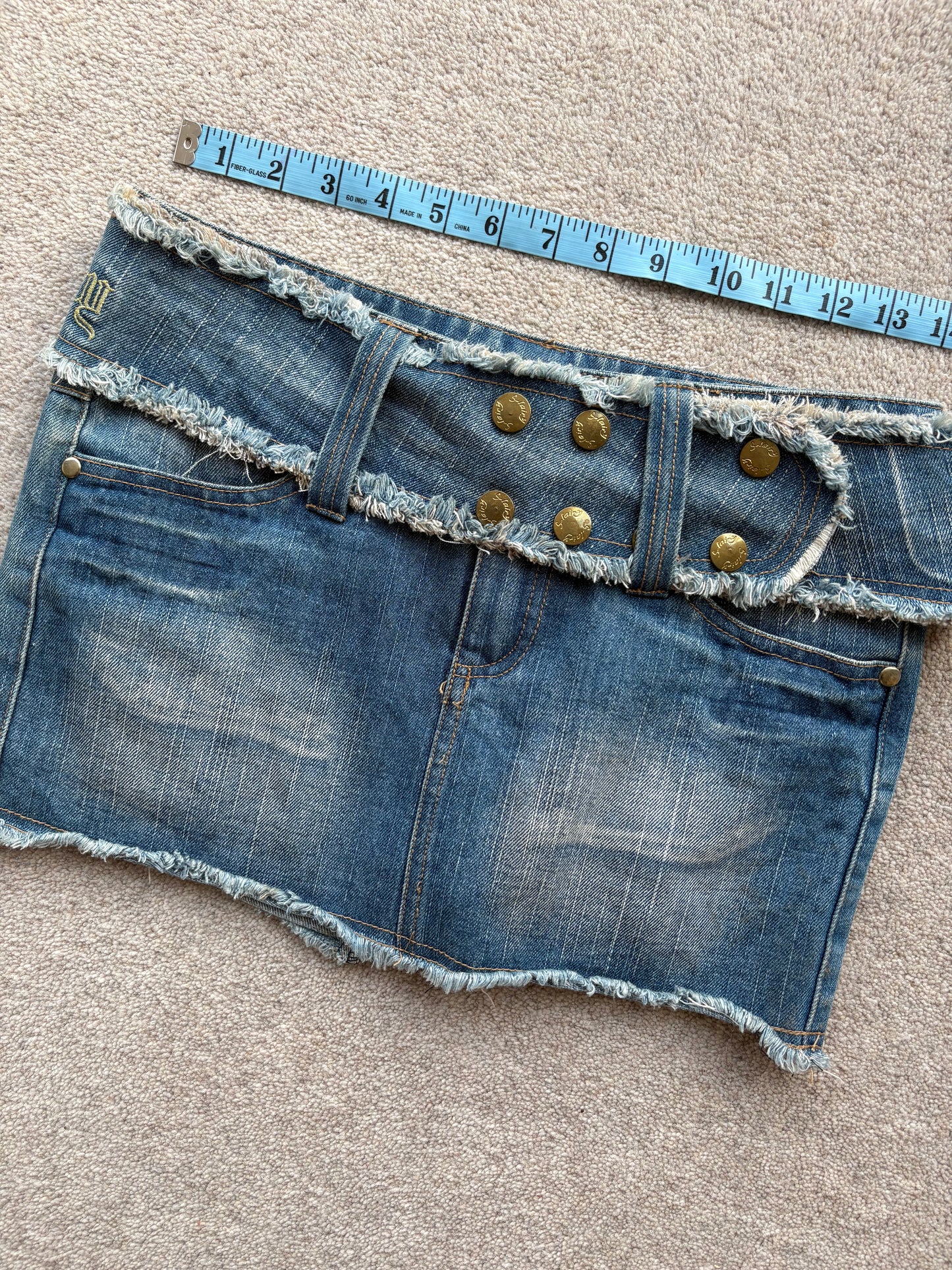 denim mini skirt