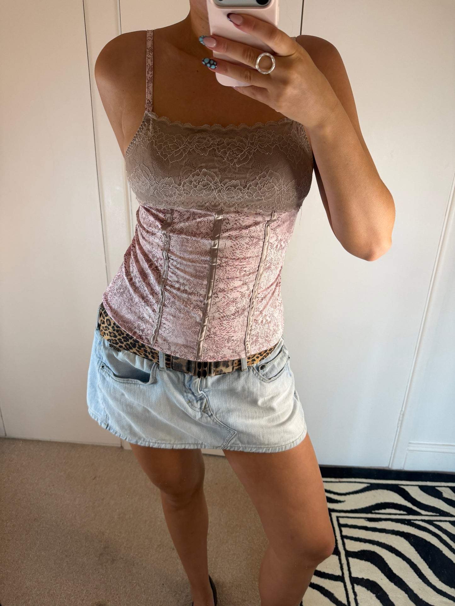 snakeskinned cami