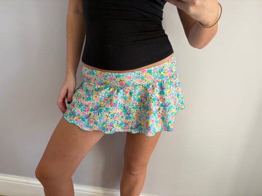 flower mini skirt