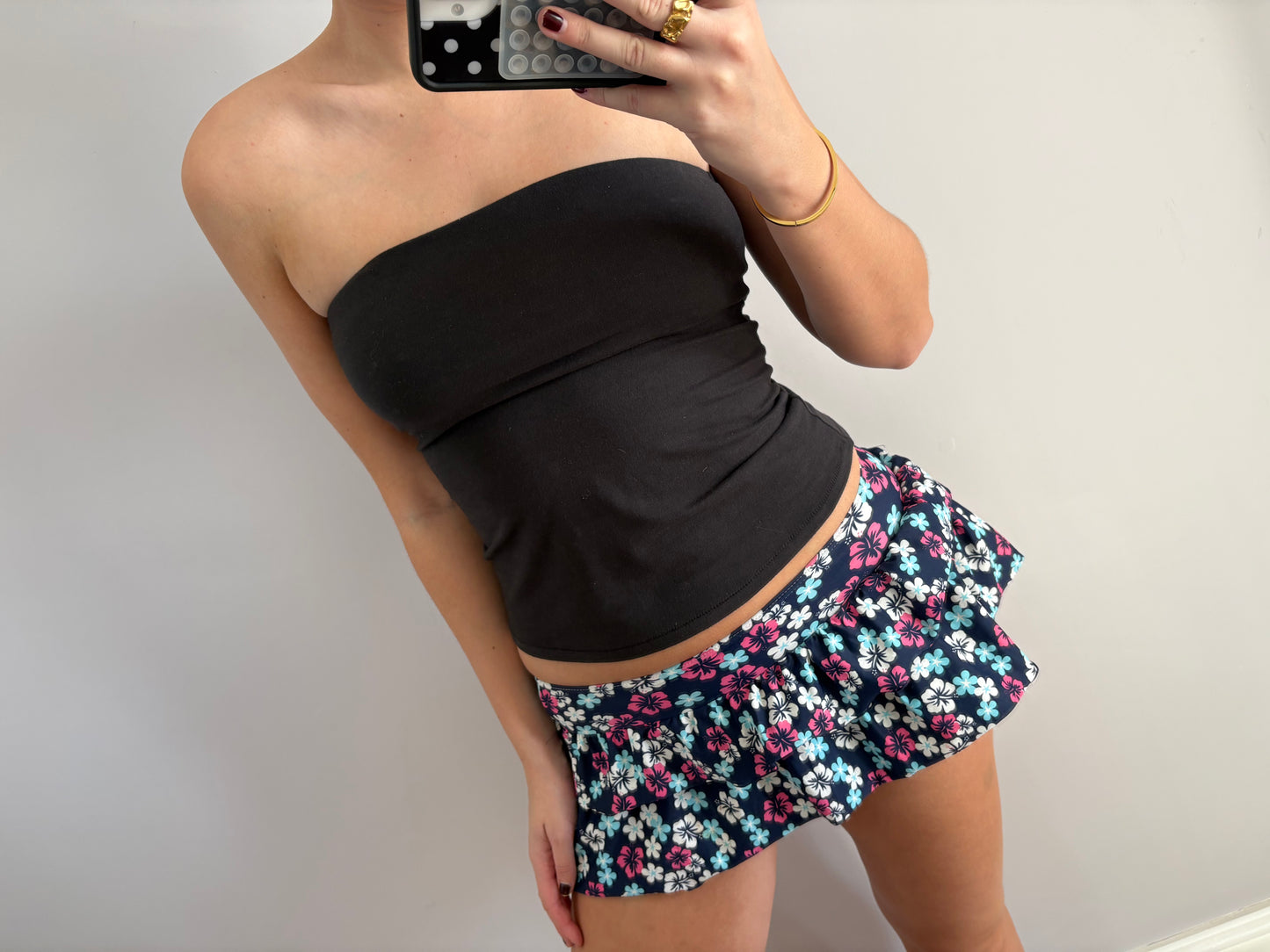 flower mini skirt