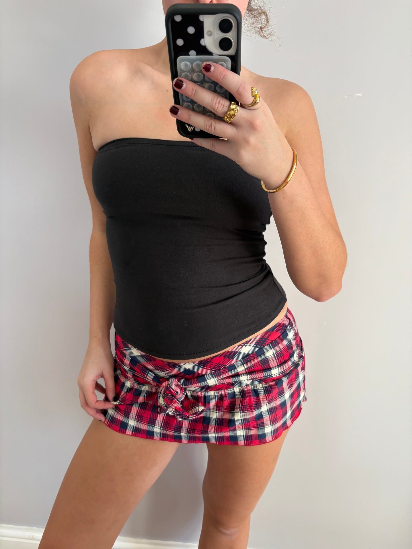 plaid mini skirt