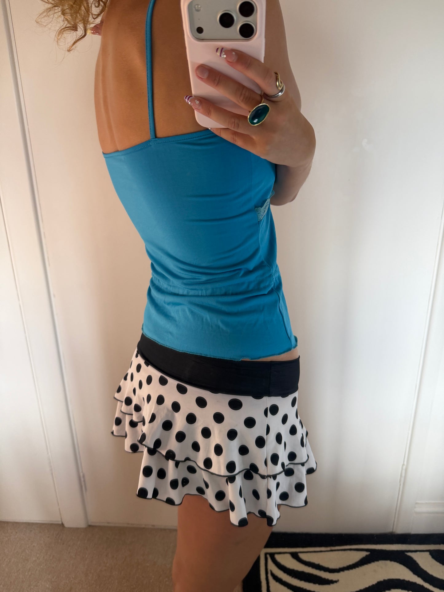 polka mini skirt