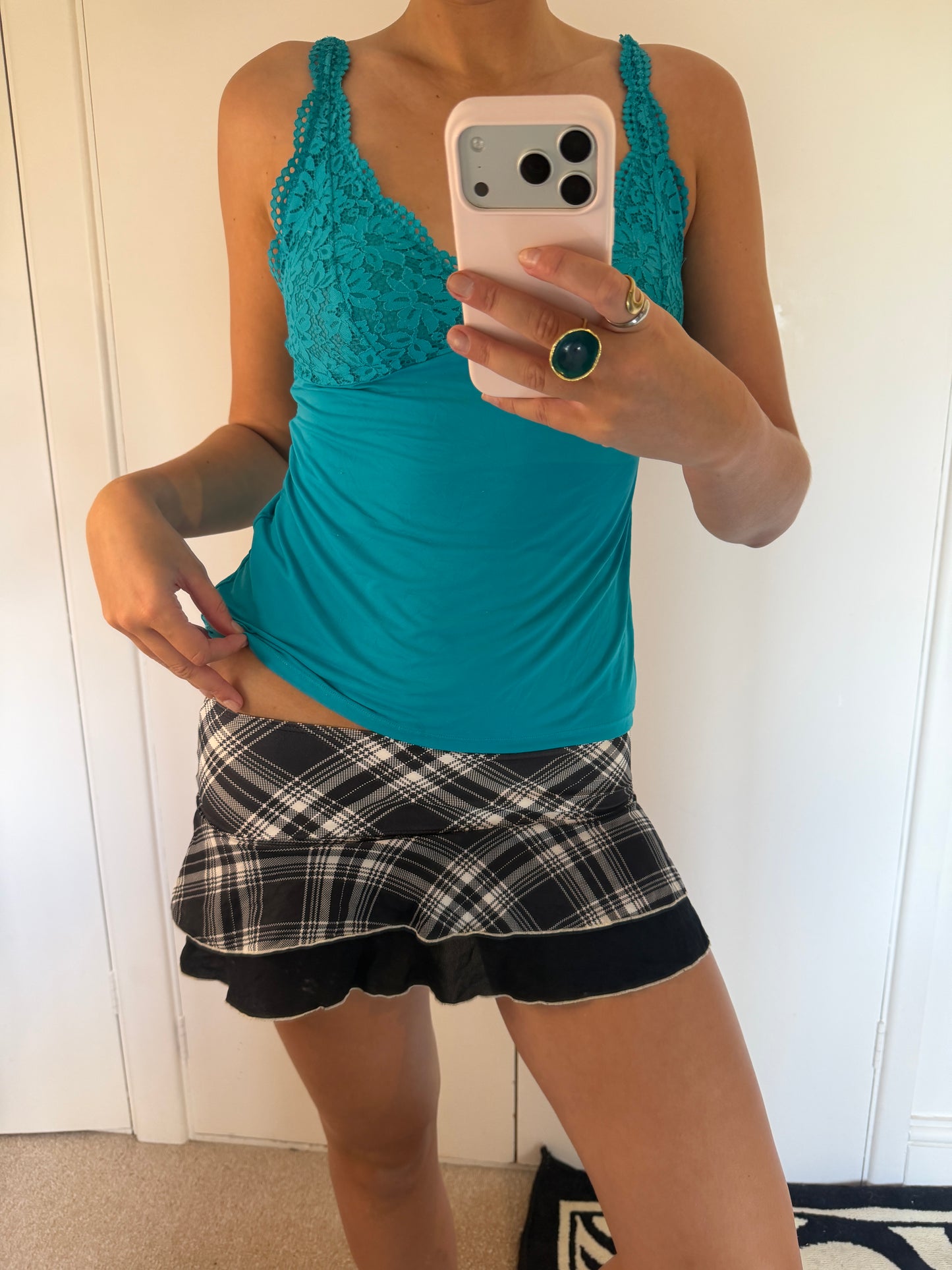 plaid mini skirt