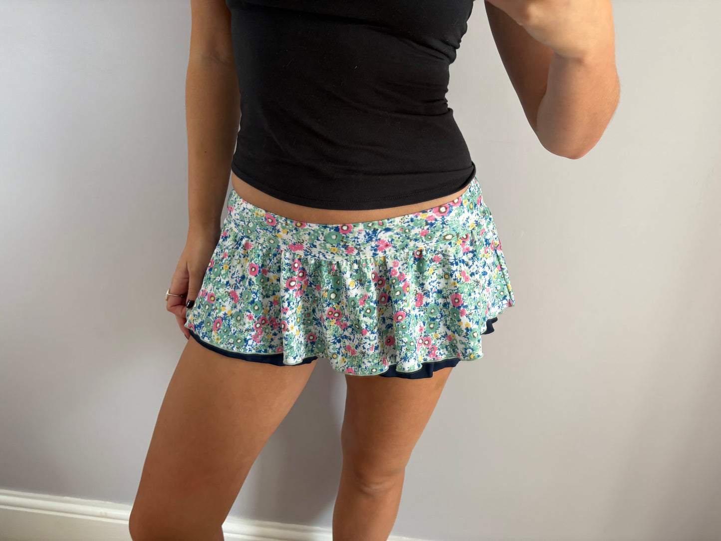 flower mini skirt