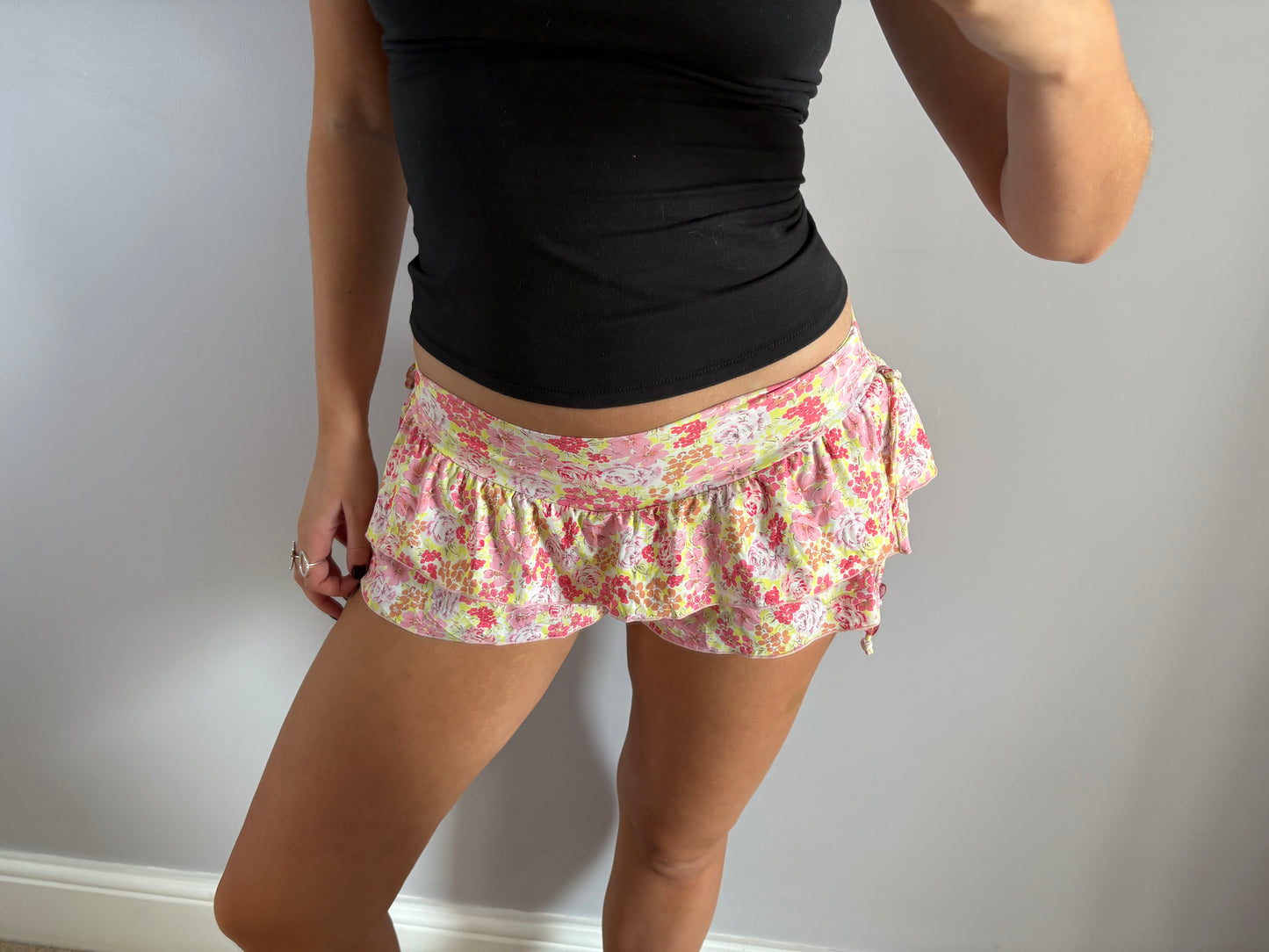 flower mini shorts