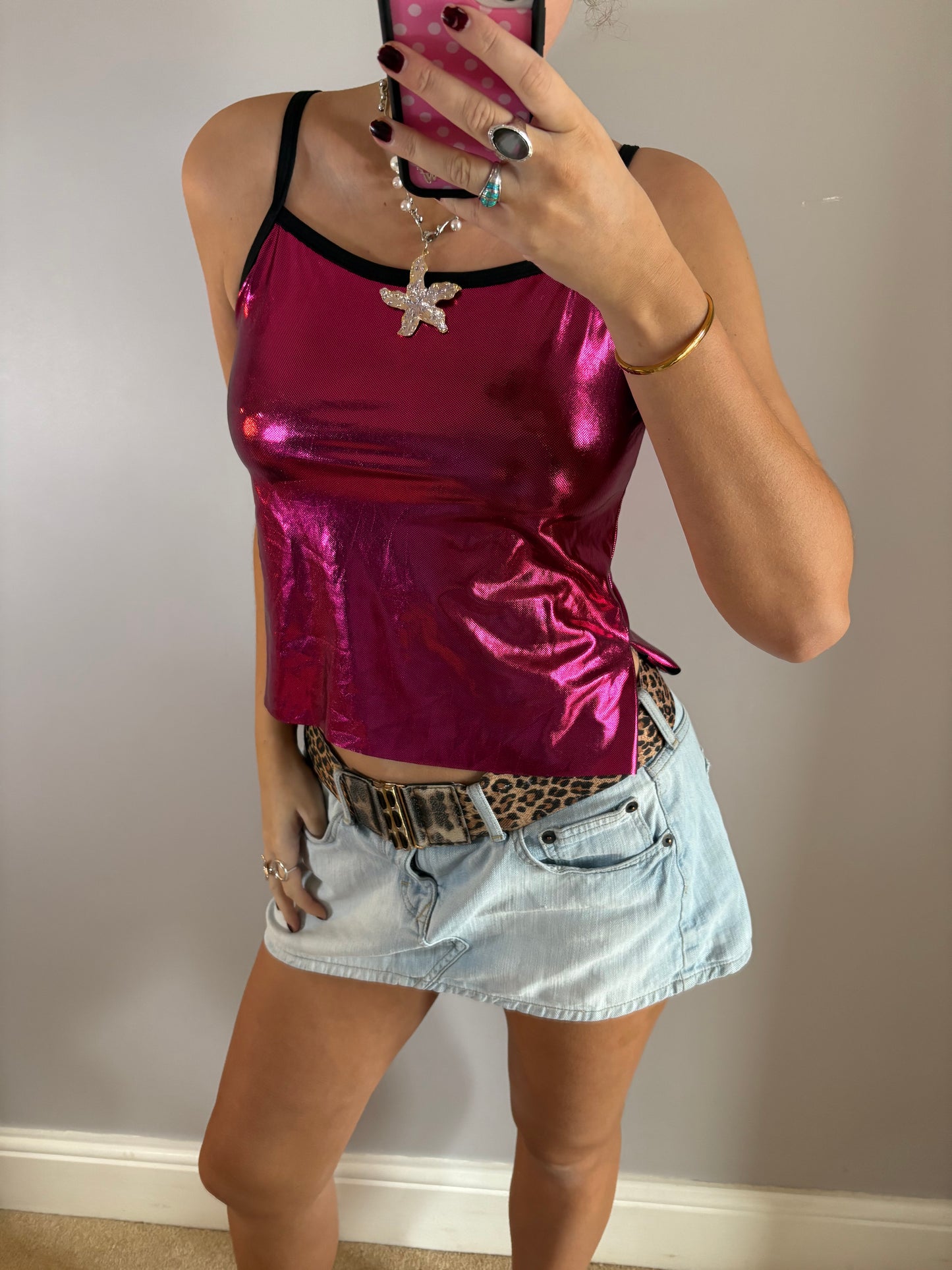 metallic cami