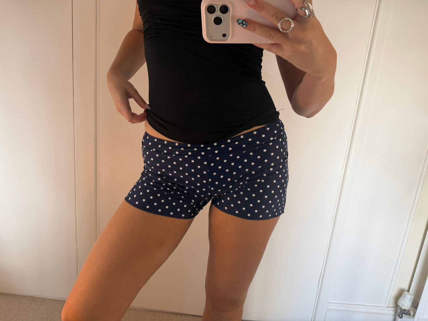 polka mini shorts