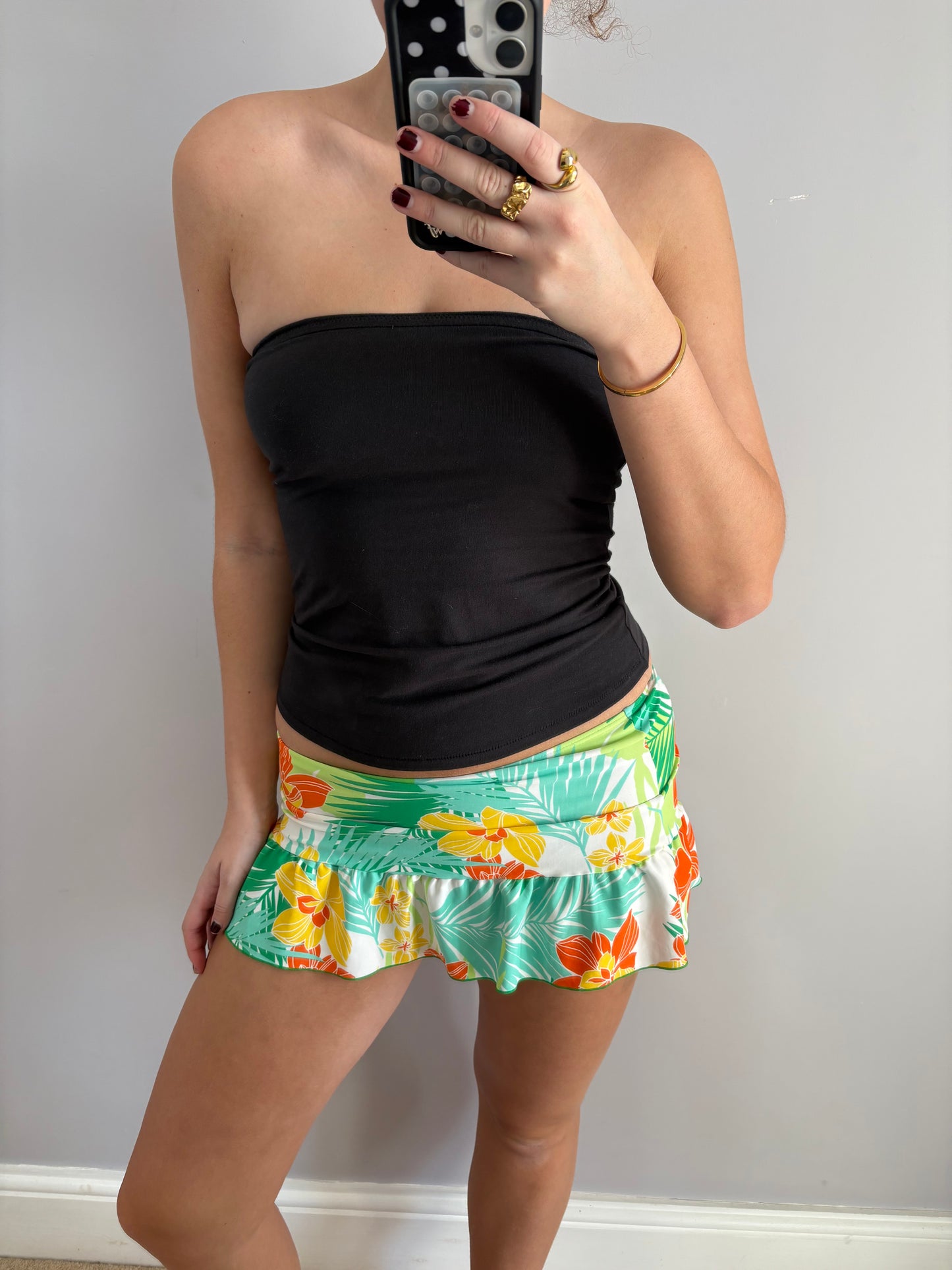 flower mini skirt