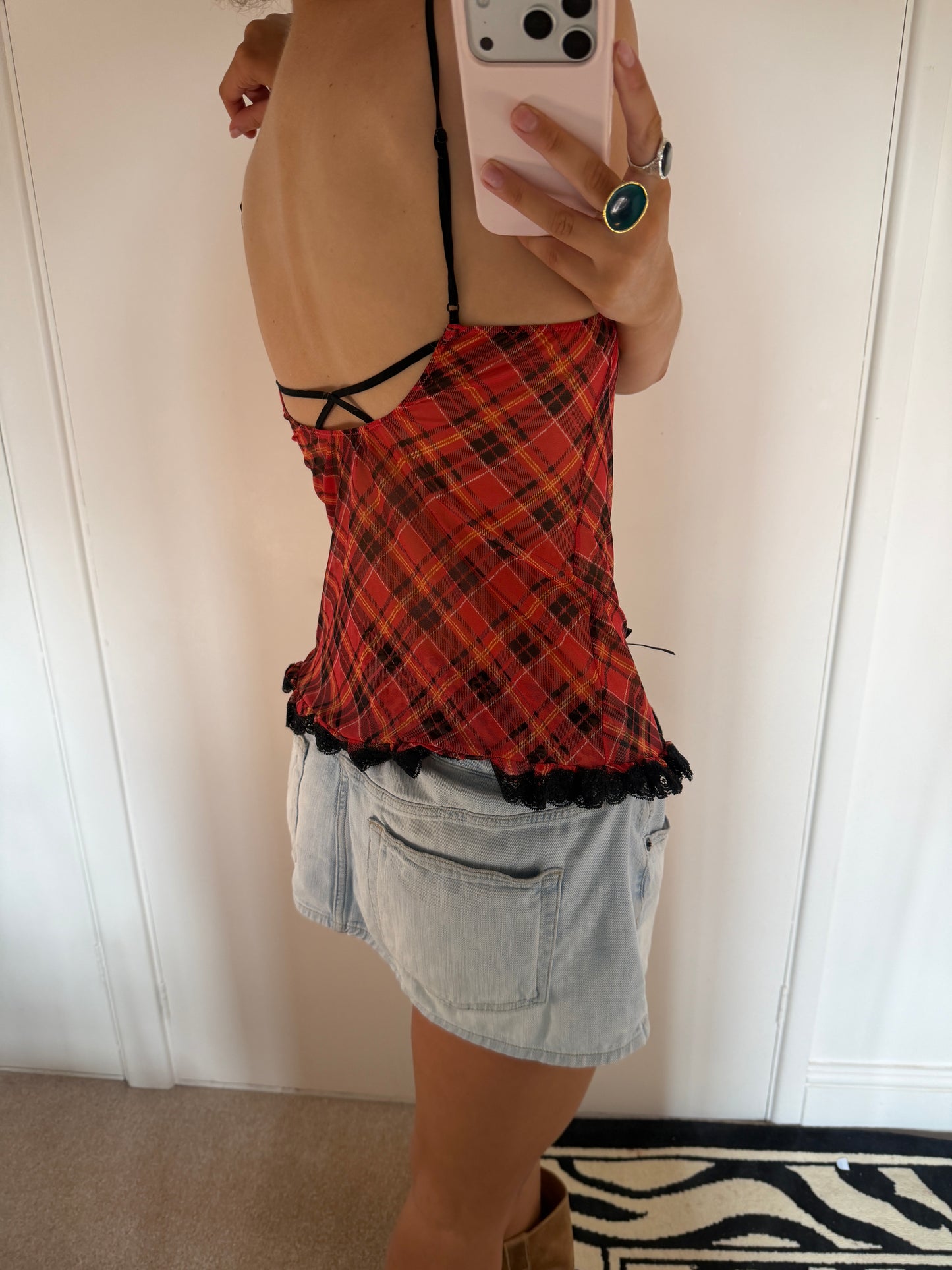 plaid cami