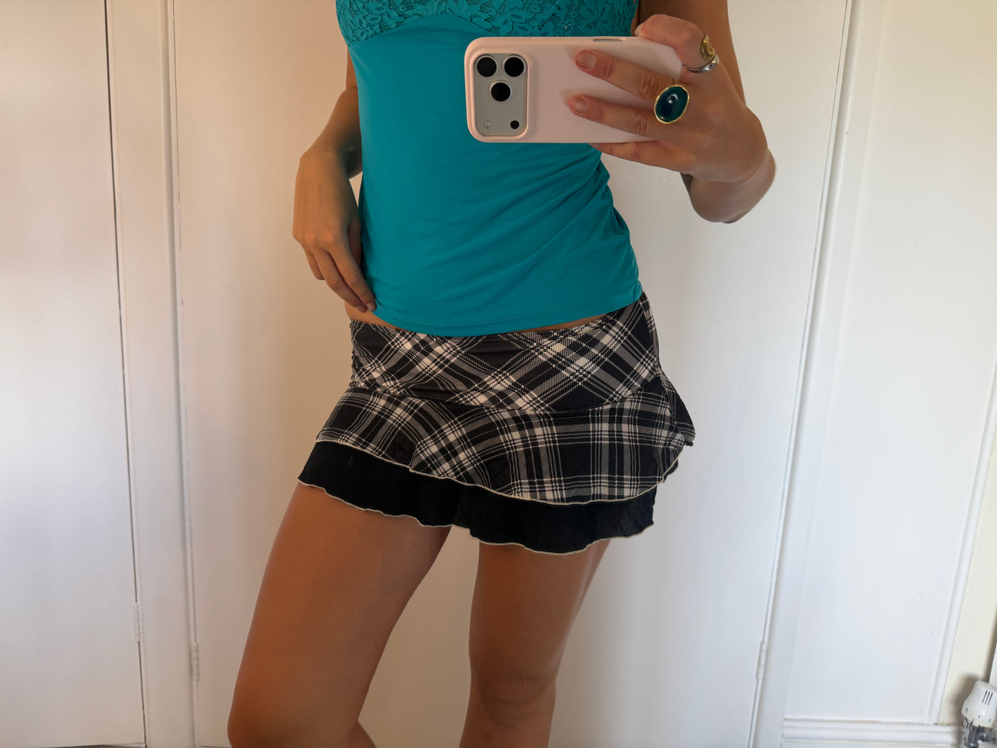 plaid mini skirt
