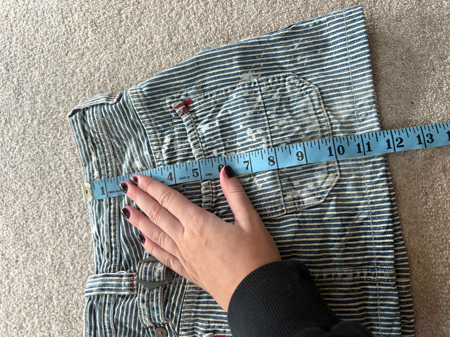 pinstriped mini skirt