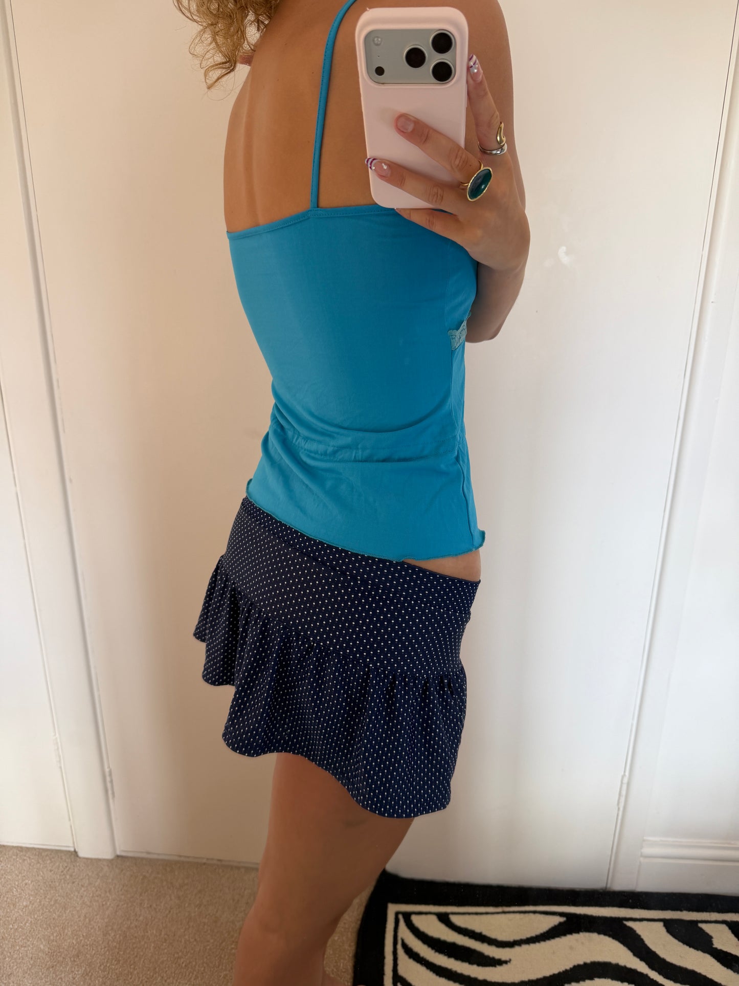 polka mini skirt