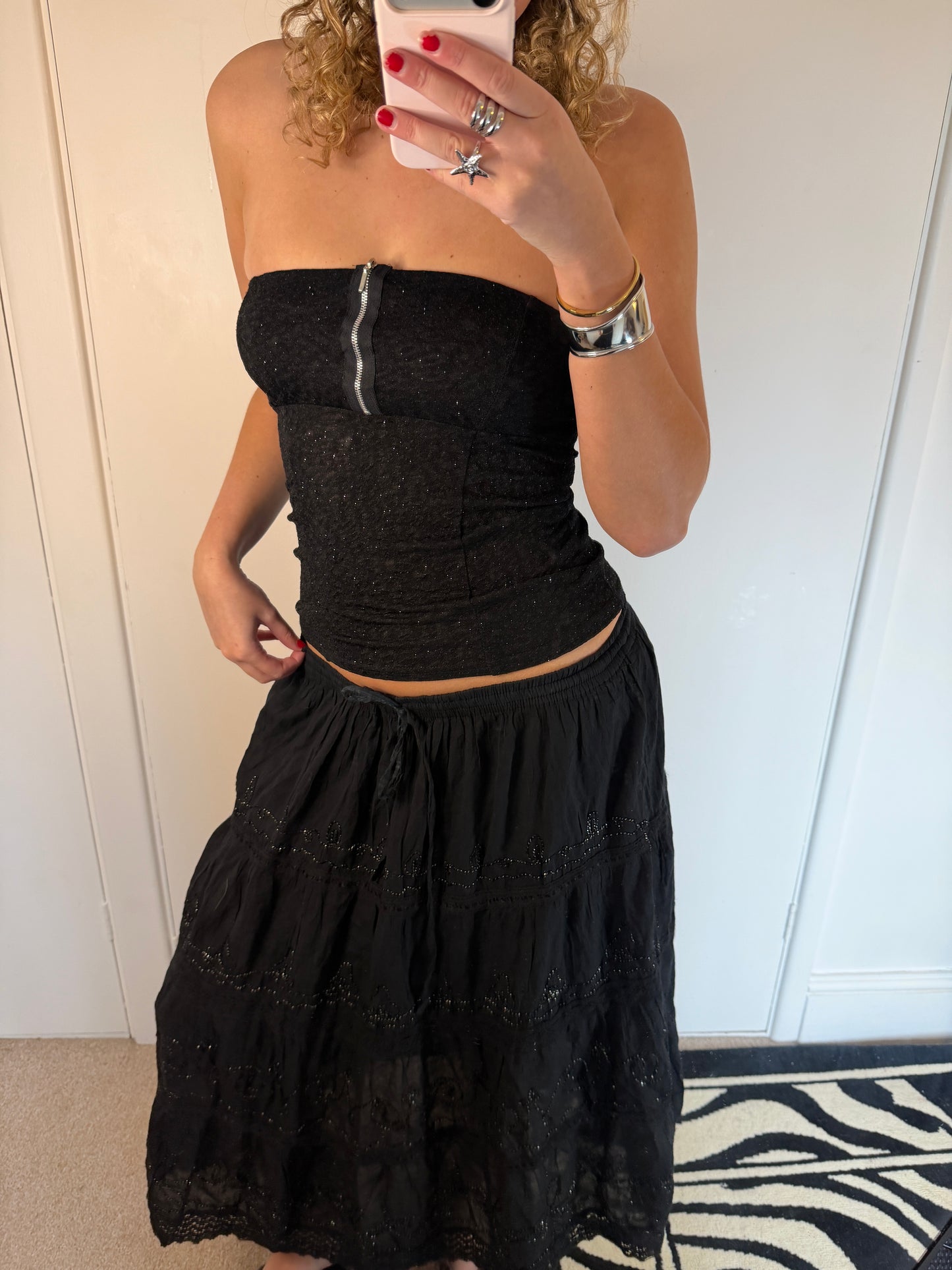 sequin maxi skirt