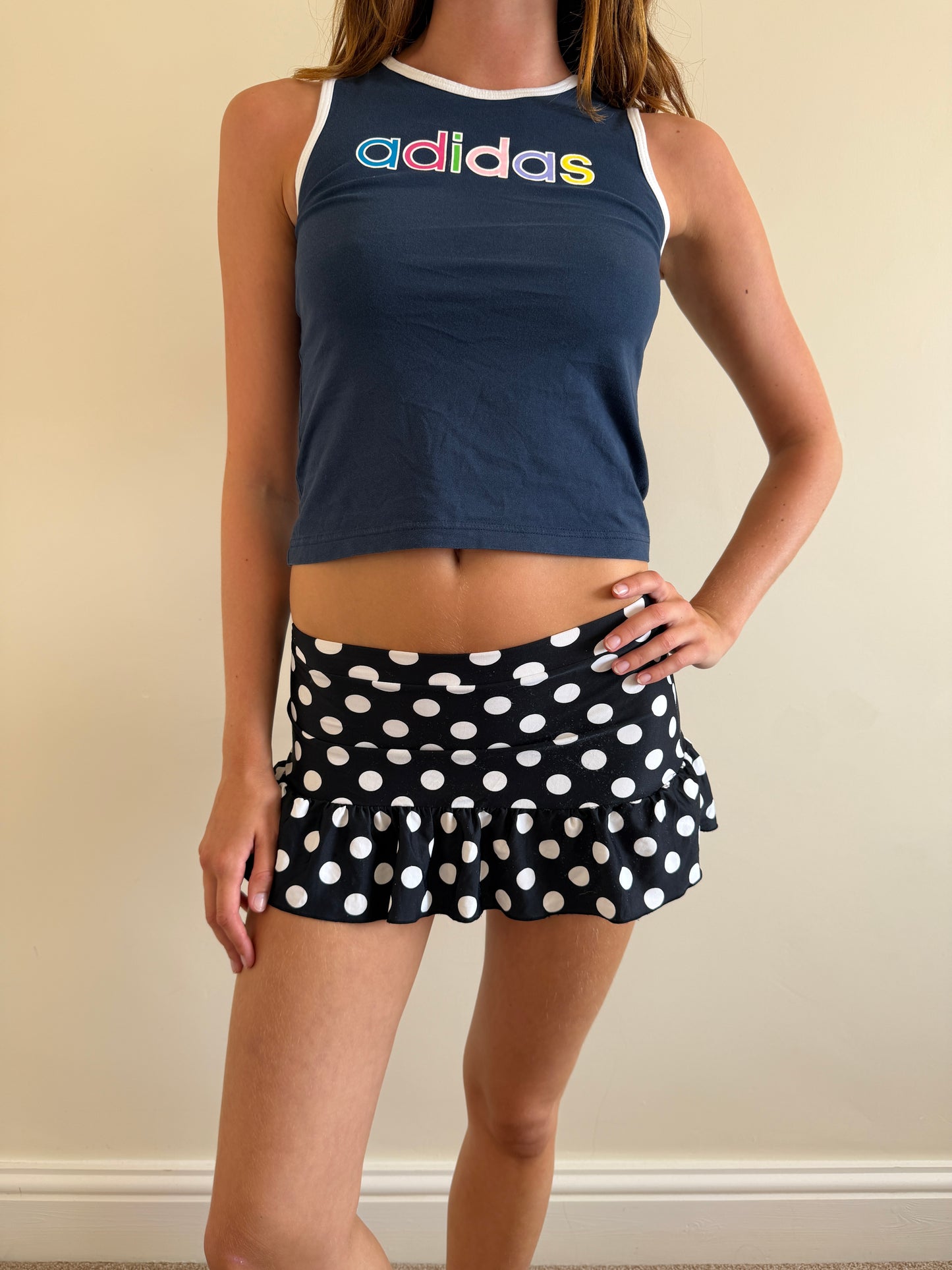 polka mini skirt