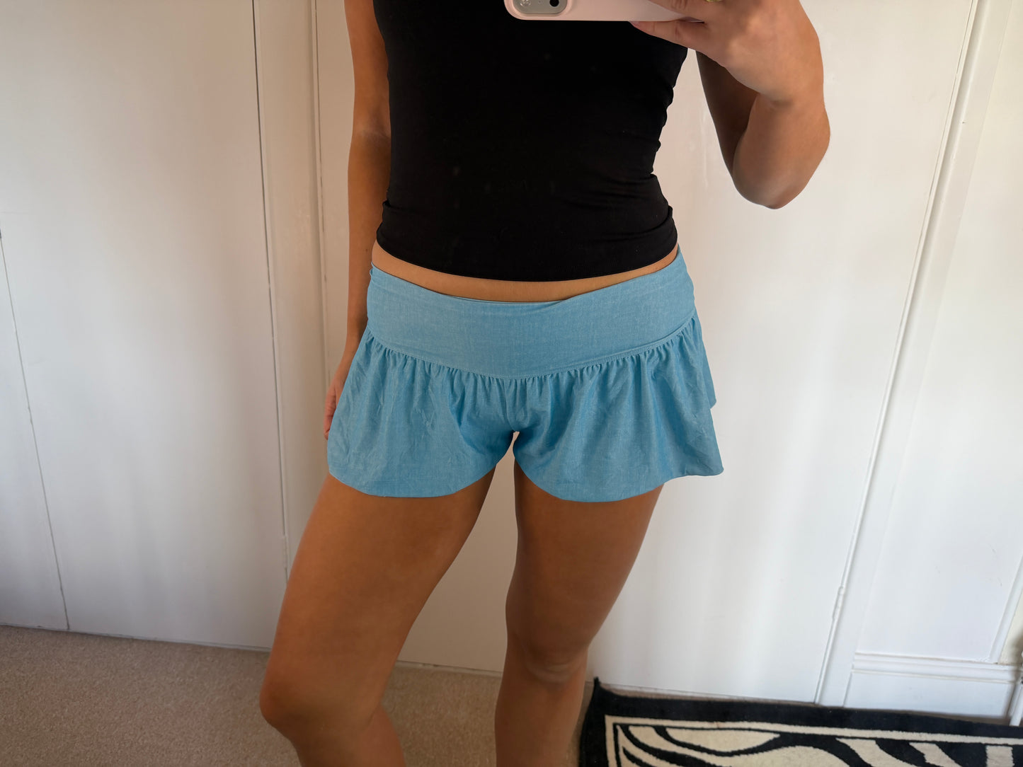 blue mini shorts