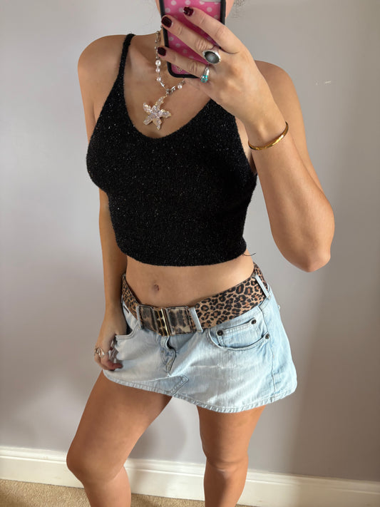 black glitter cami