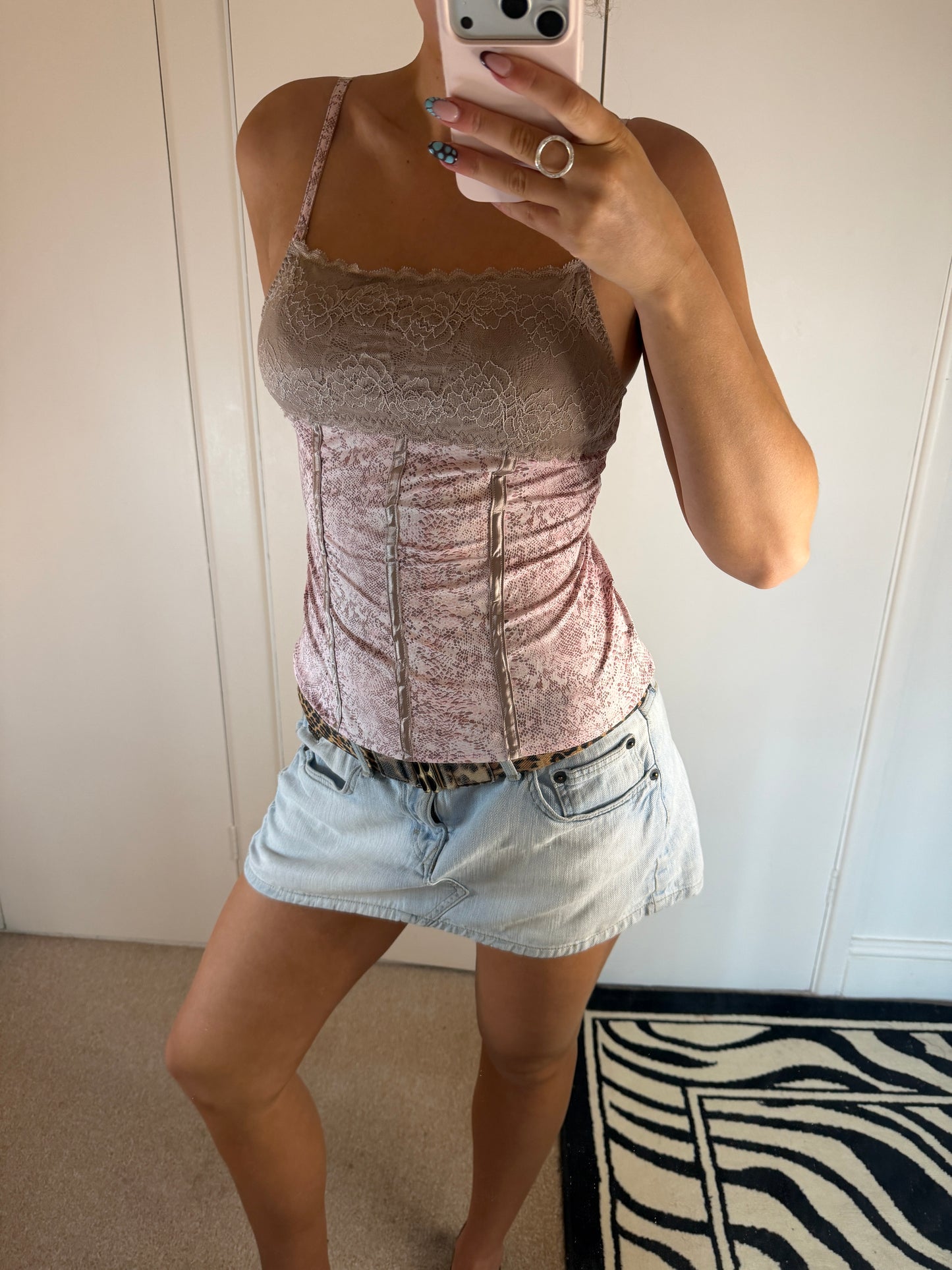 snakeskinned cami