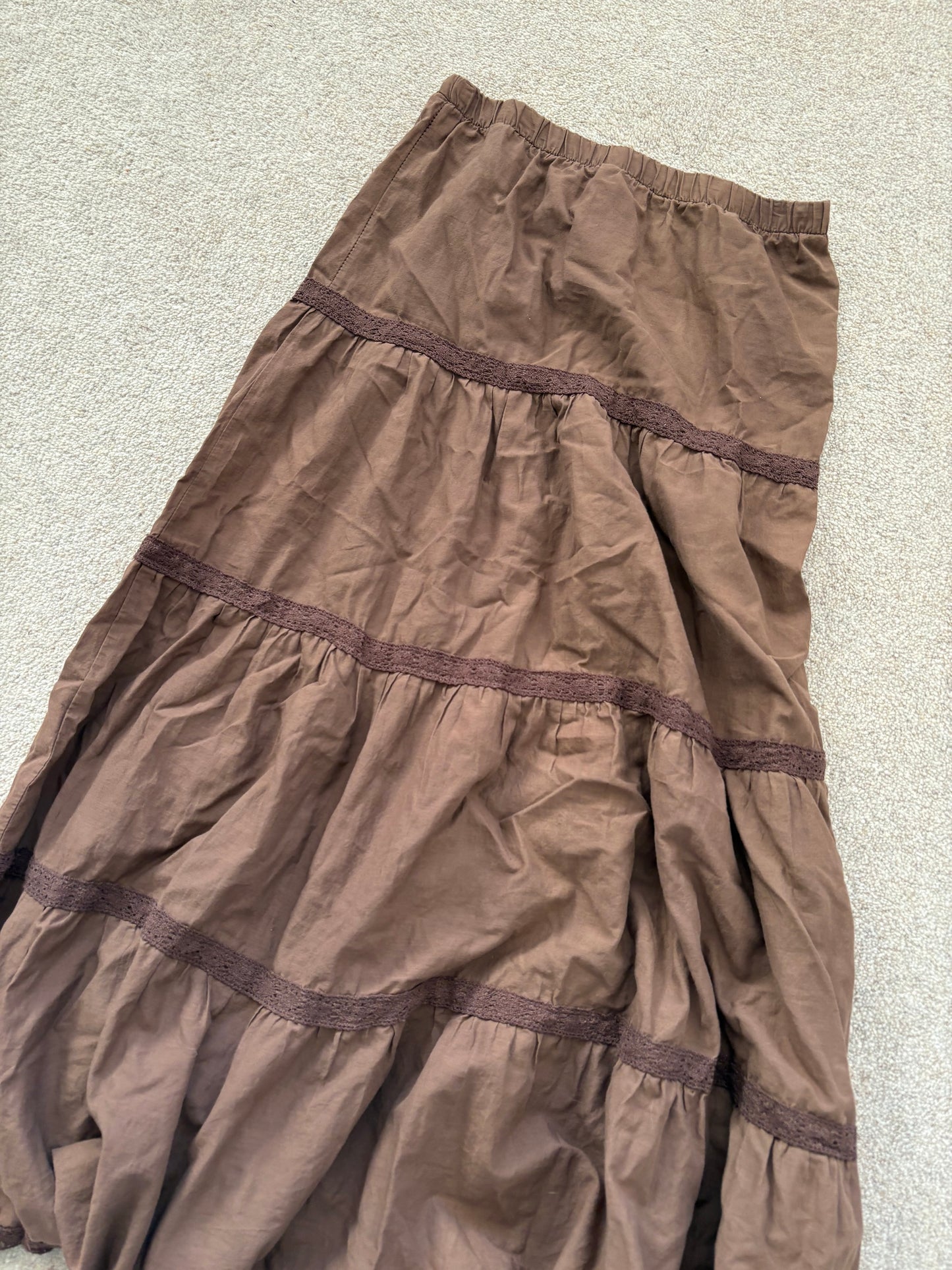 brown maxi skirt