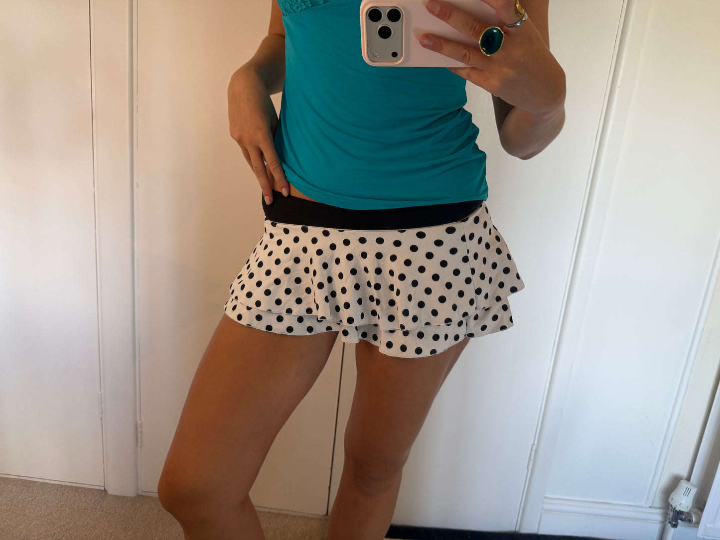 polka mini skirt