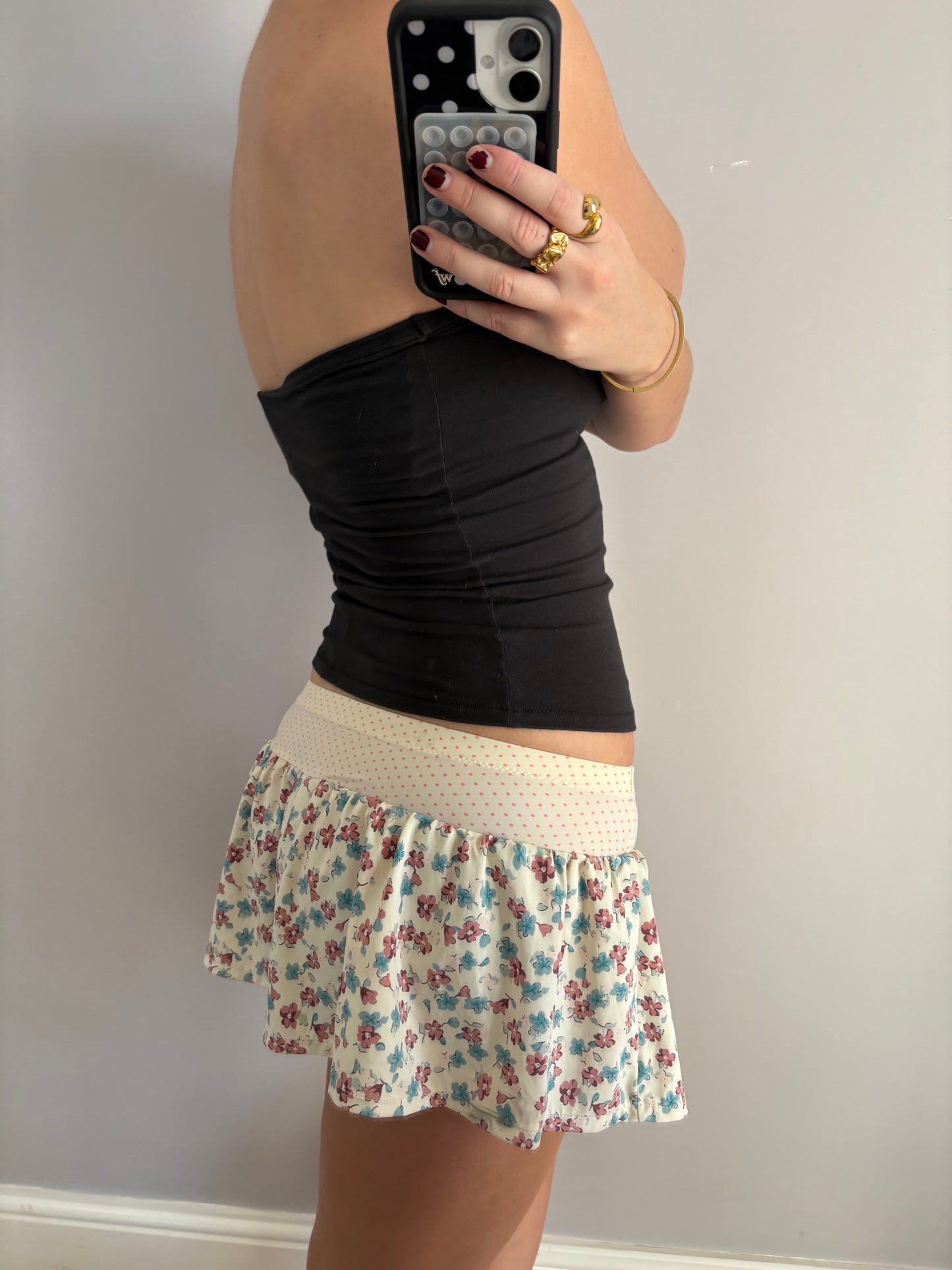 flower mini skirt