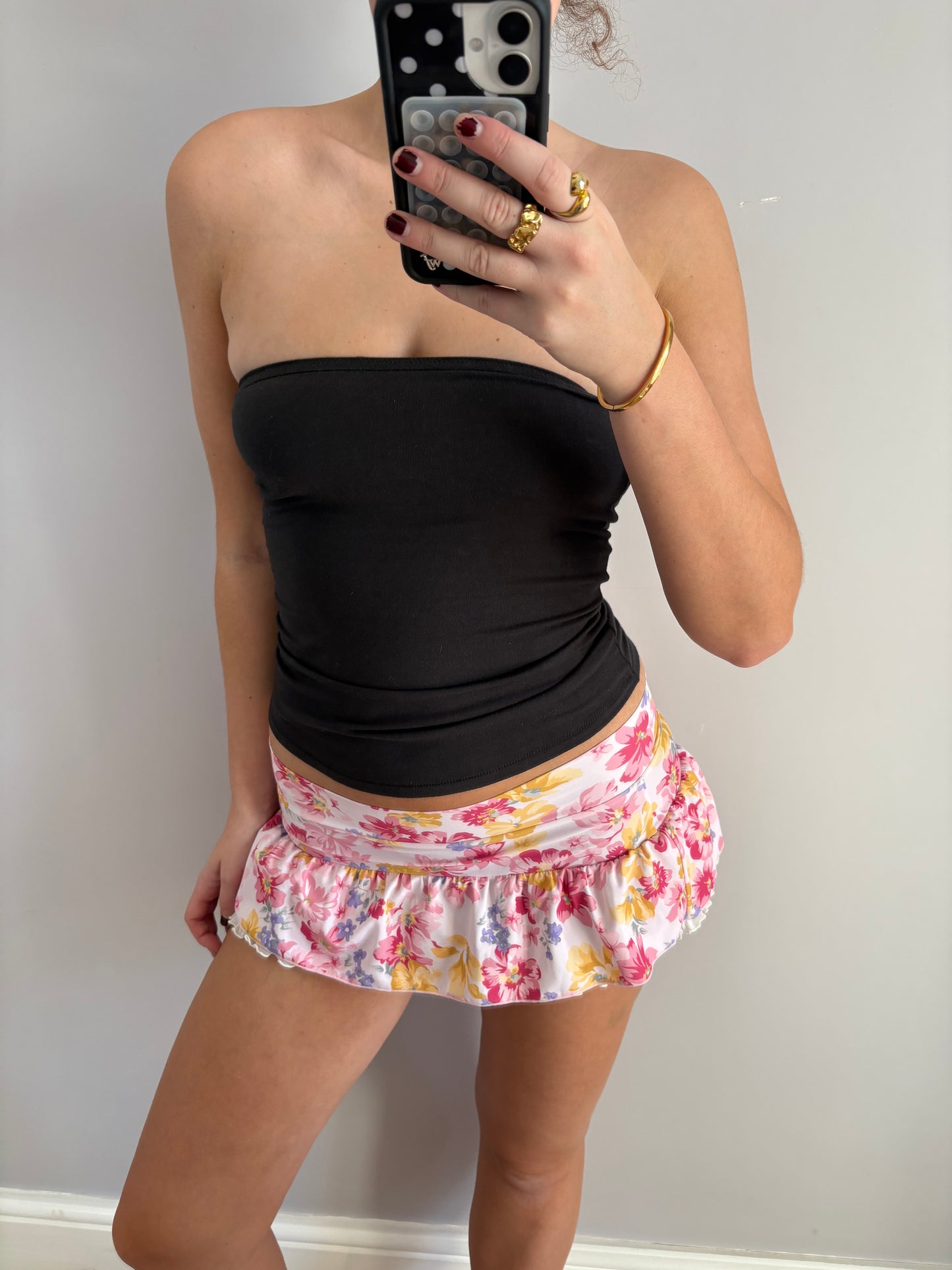 flower mini skirt