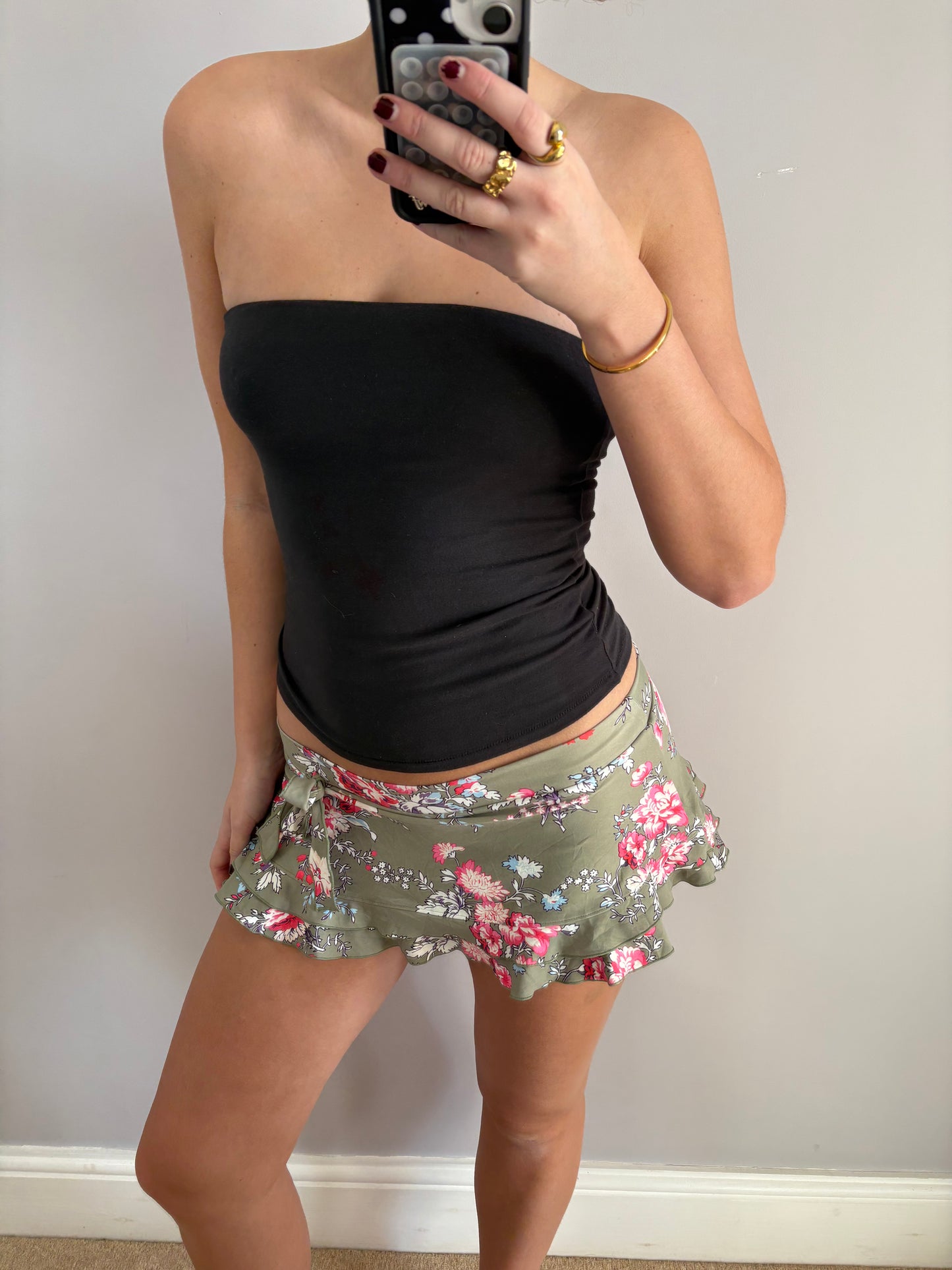 flower mini skirt