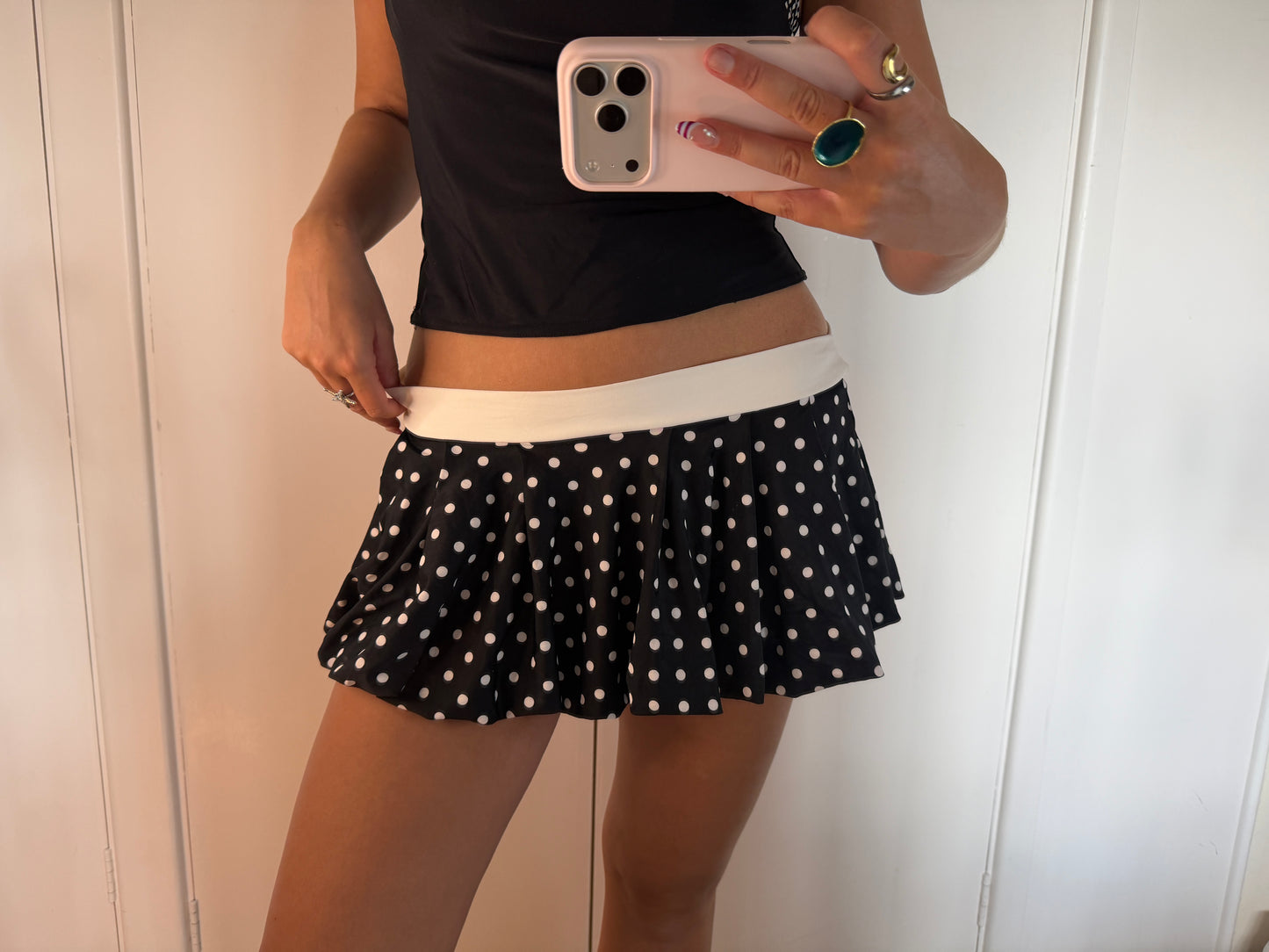 polka mini skirt