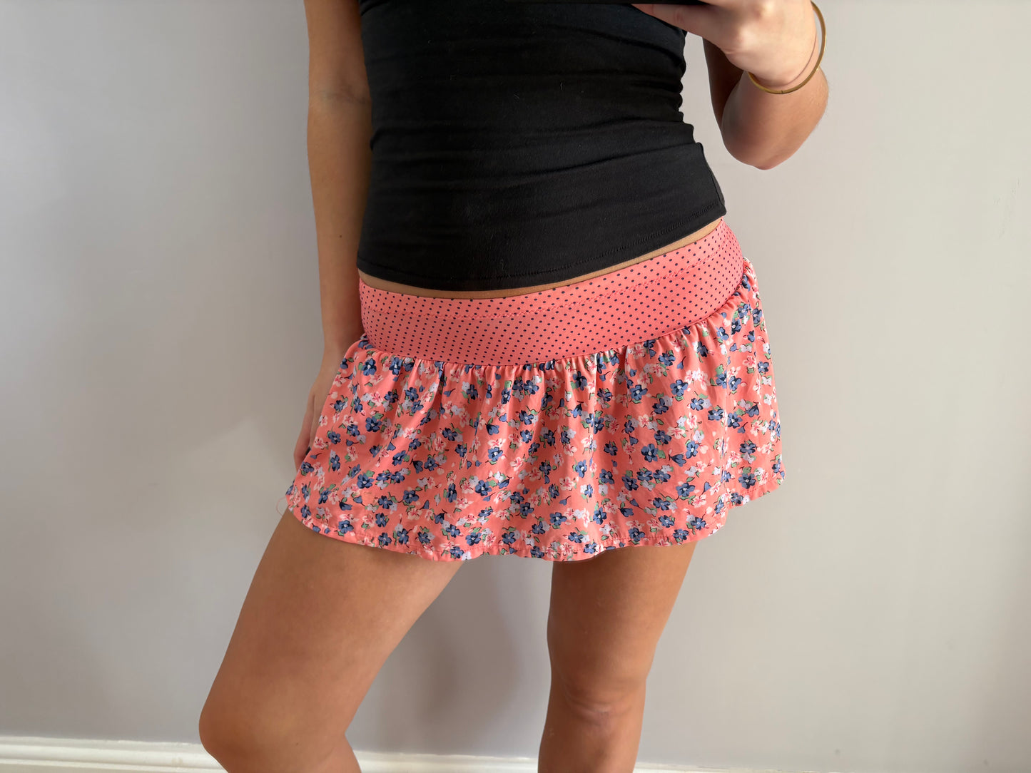 flower mini skirt