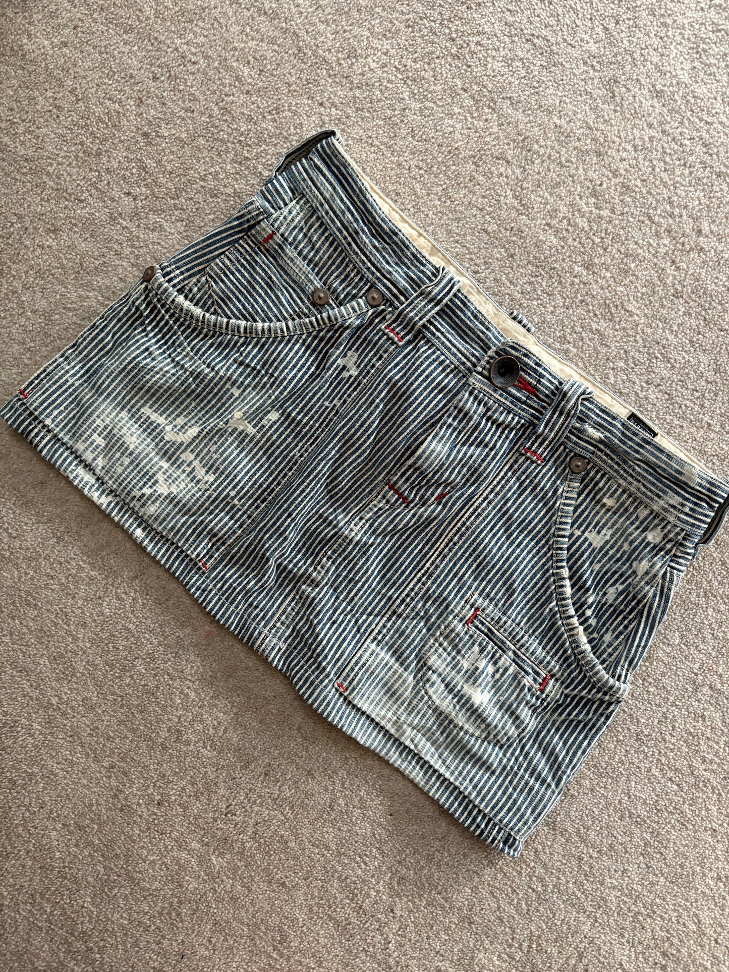 pinstriped mini skirt