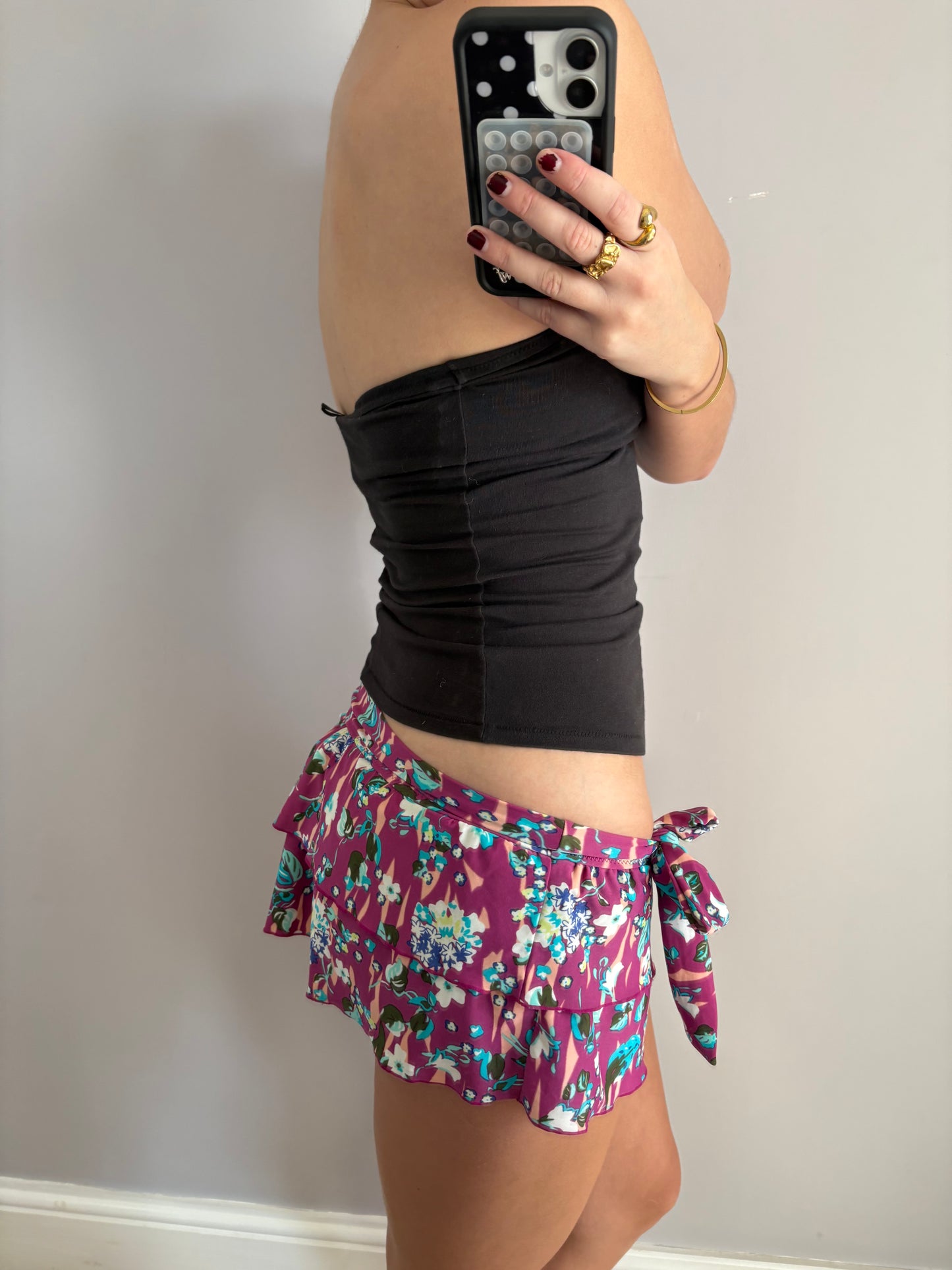 flower mini skirt