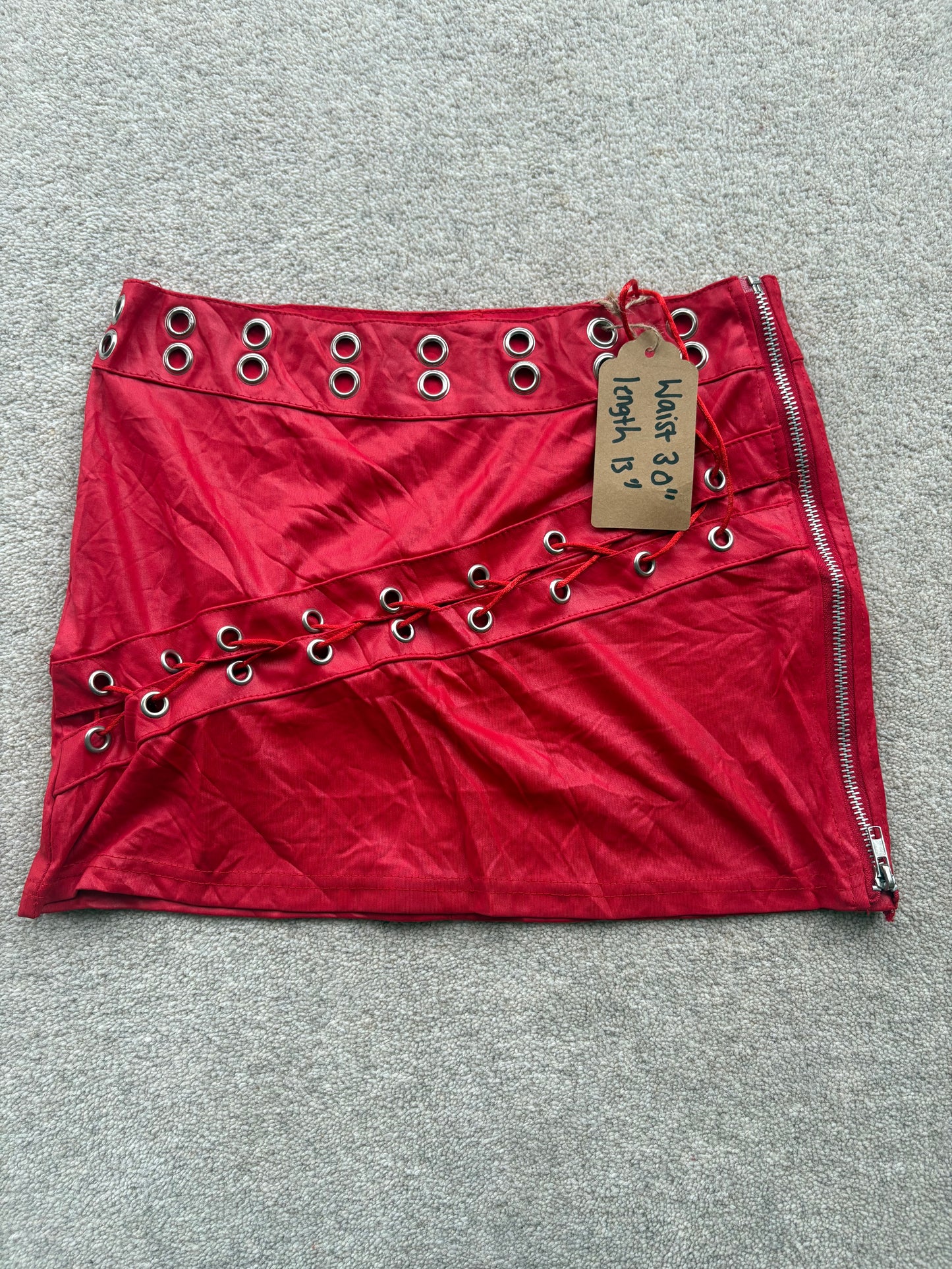 grommet mini skirt