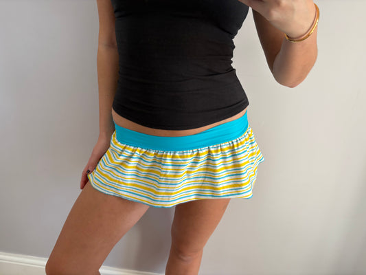 striped mini skirt