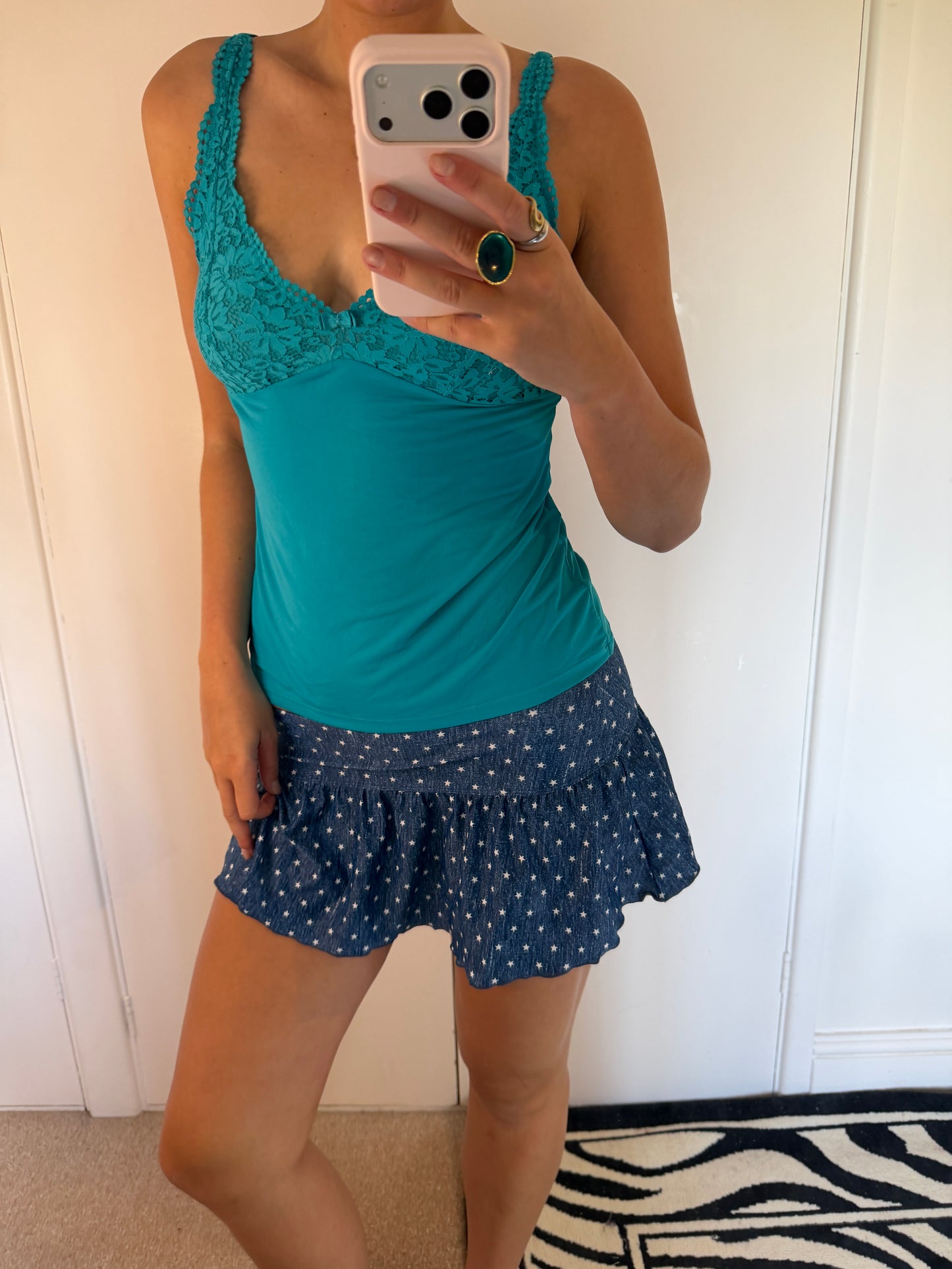 polka mini skirt