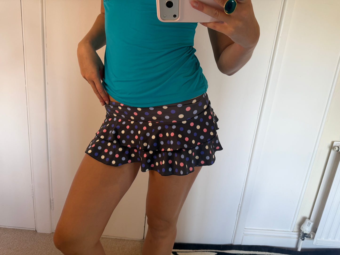 polka mini skirt