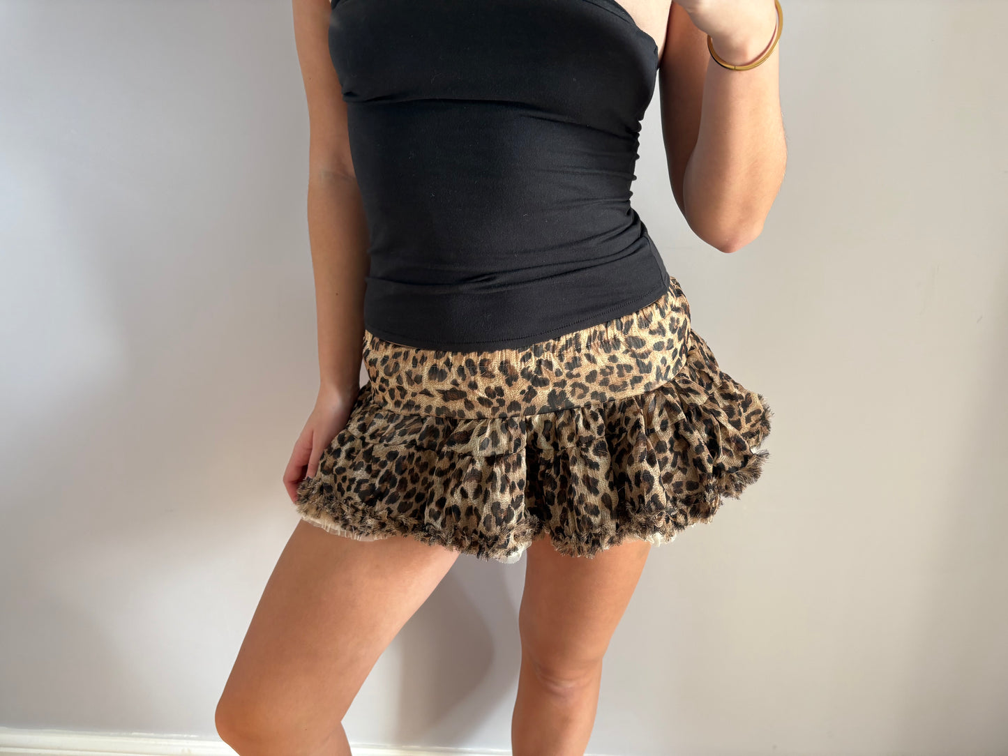leopard mini skirt