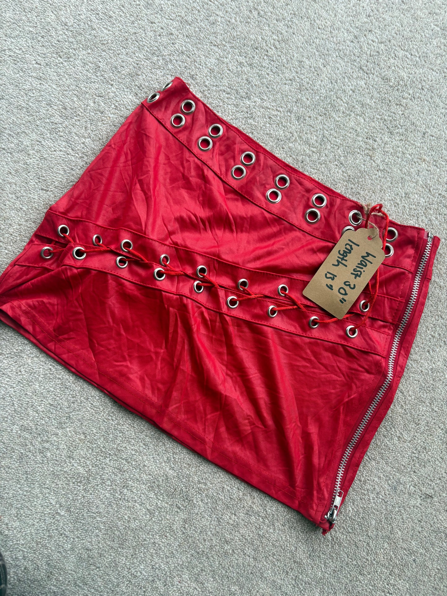 grommet mini skirt