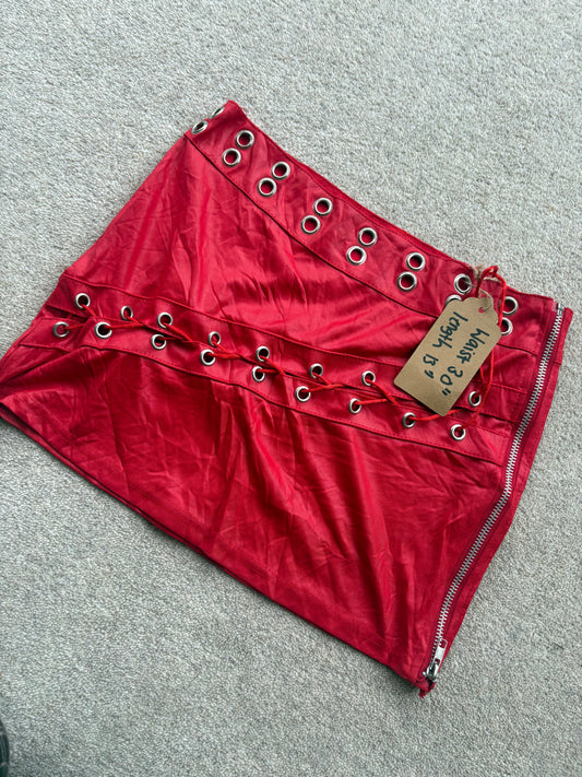 grommet mini skirt