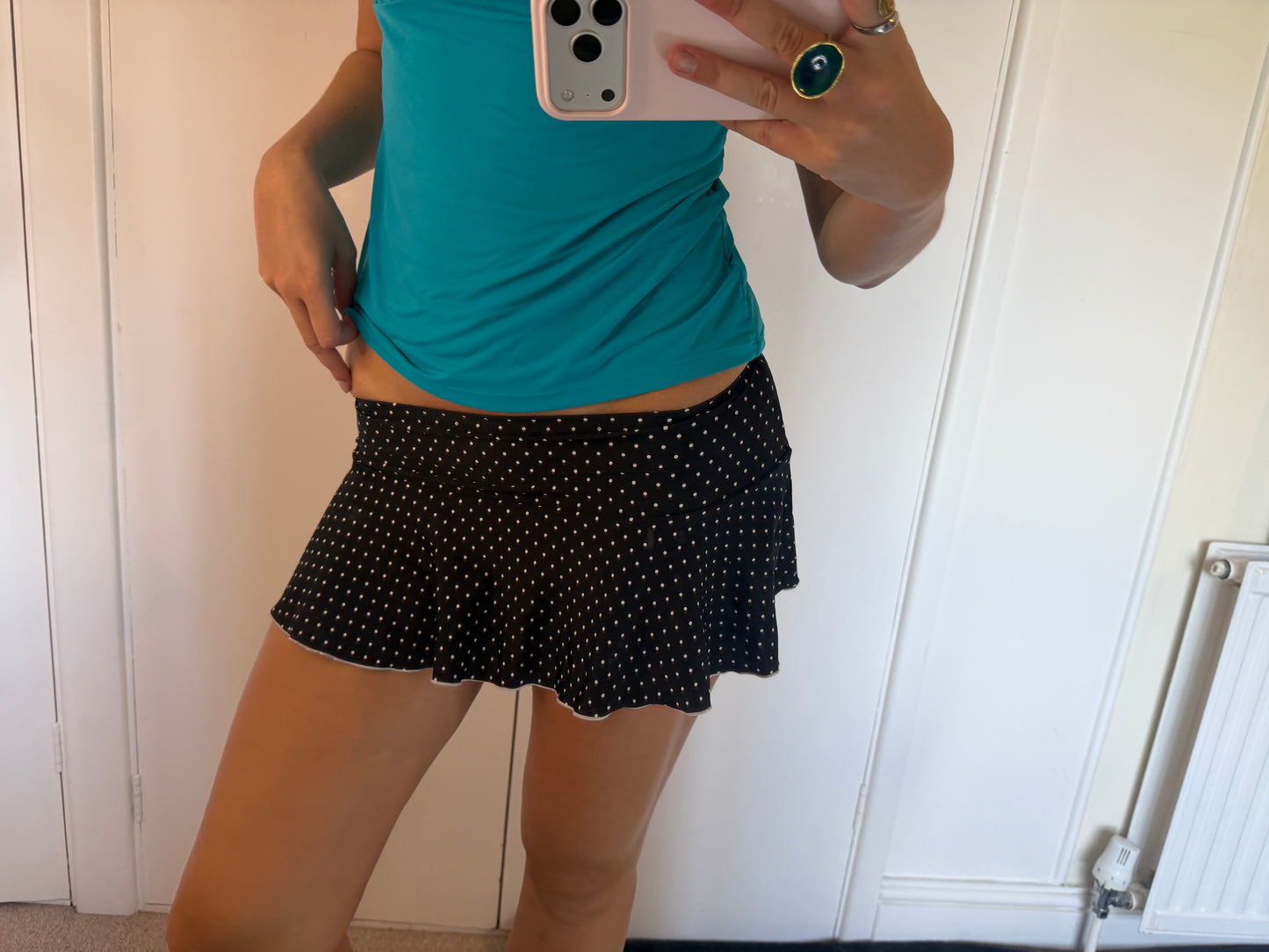 polka mini skirt