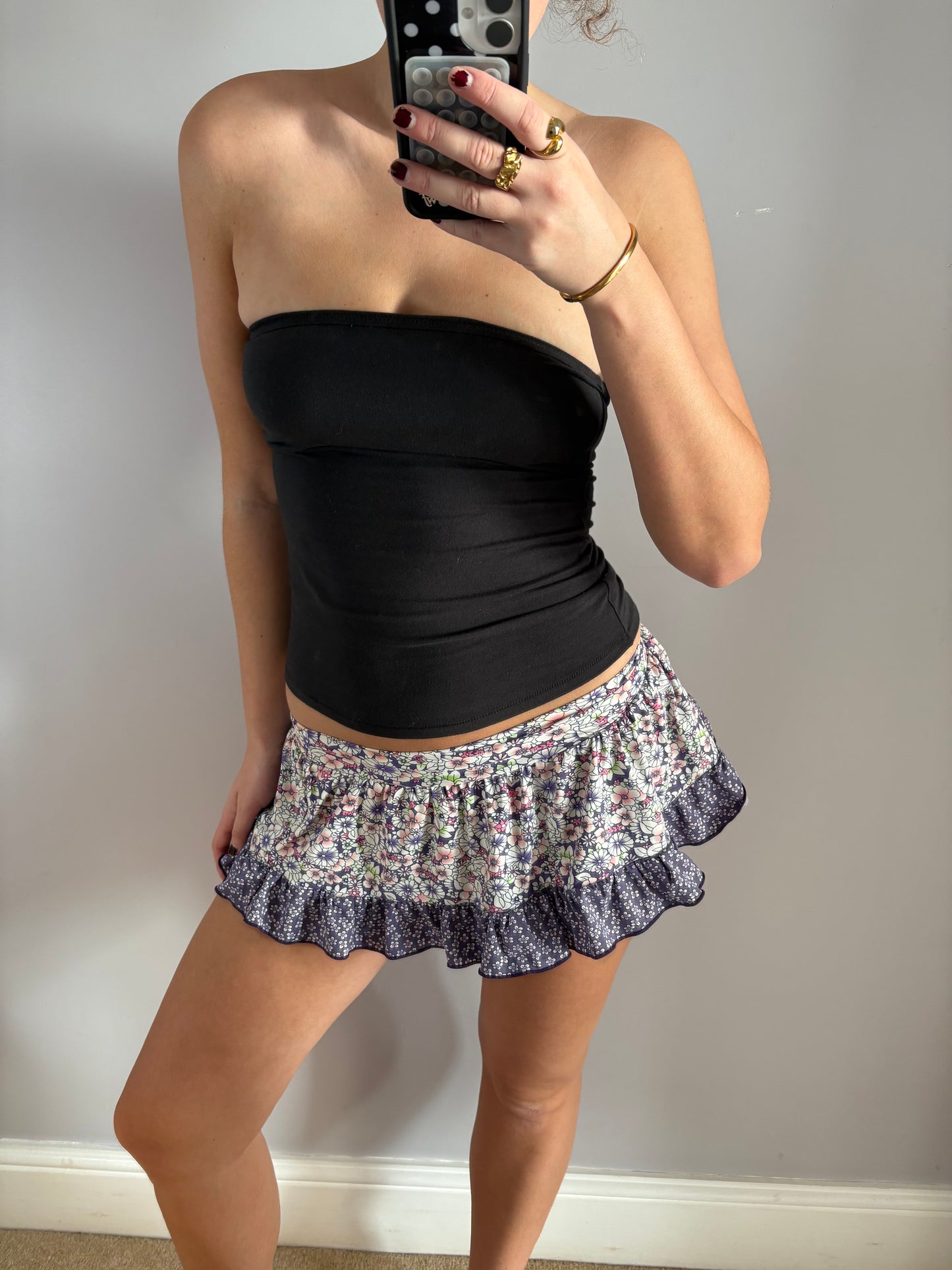 flower mini skirt