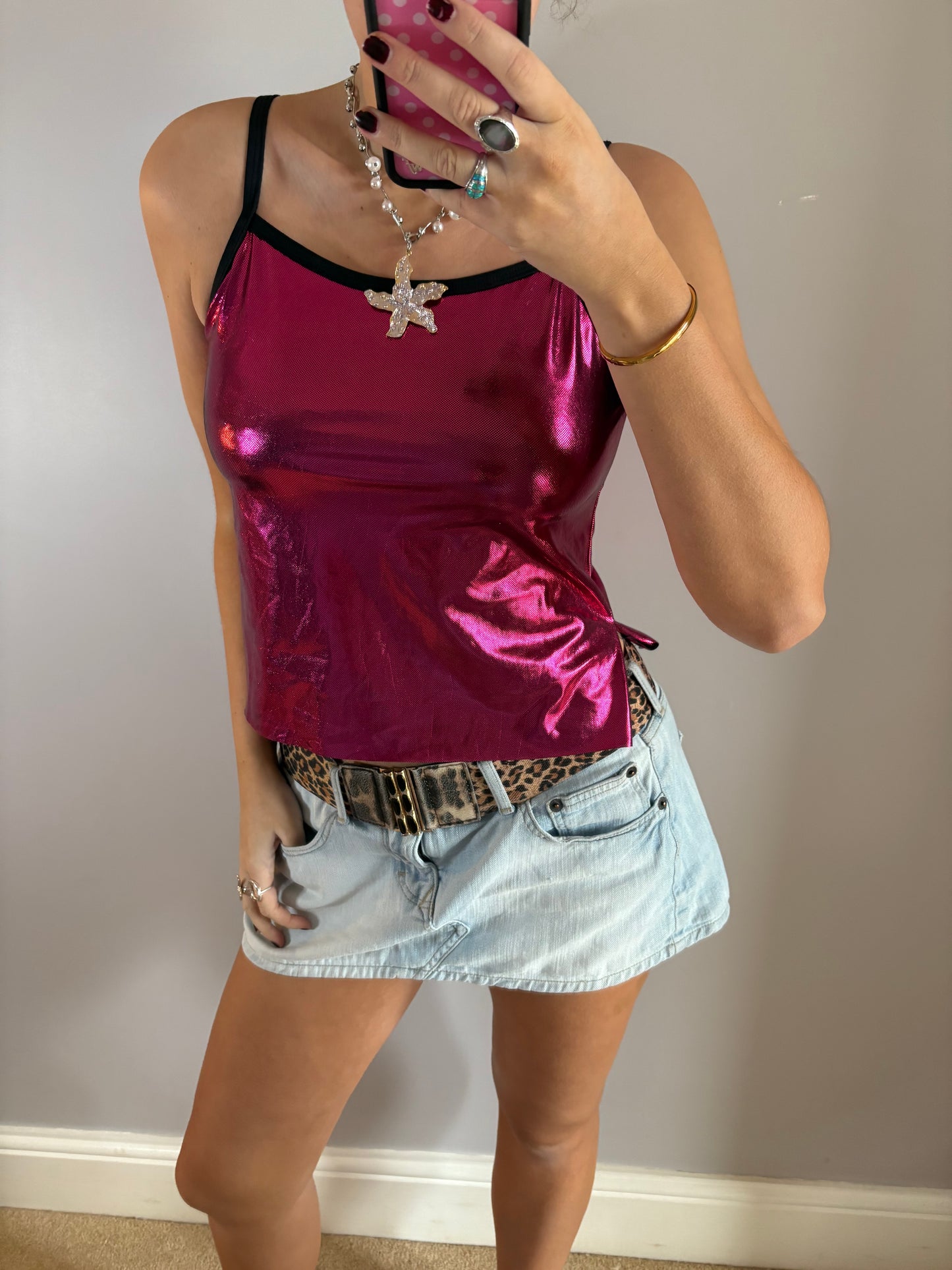 metallic cami