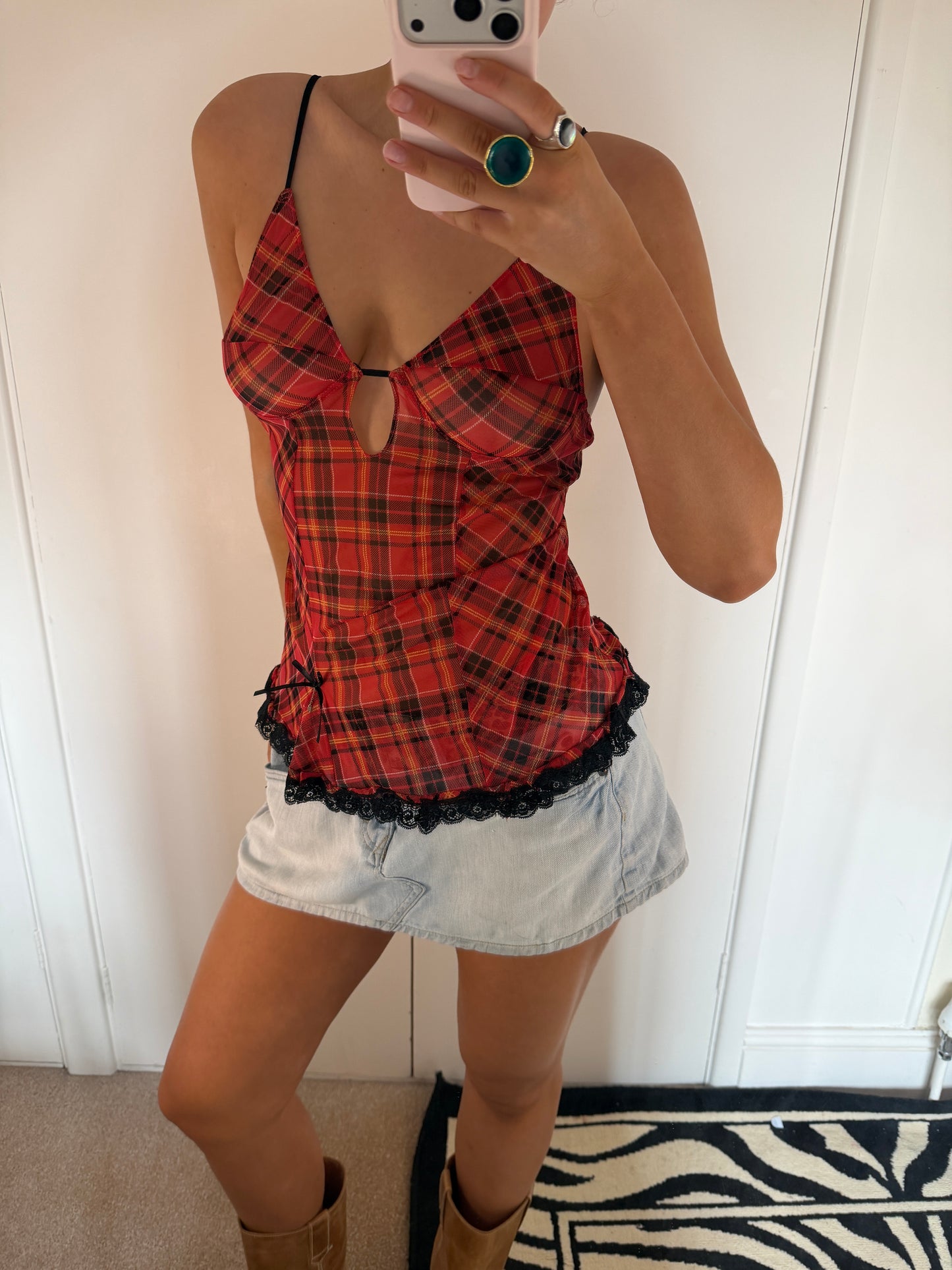 plaid cami