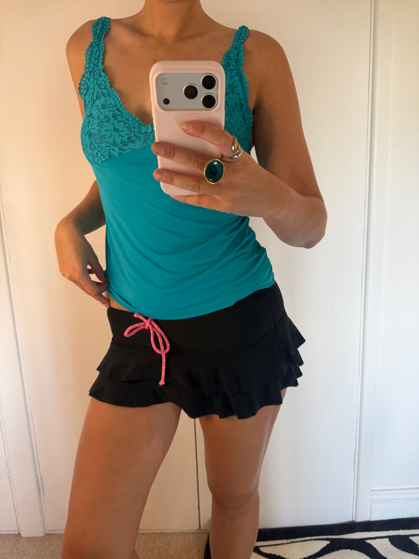 black mini skirt