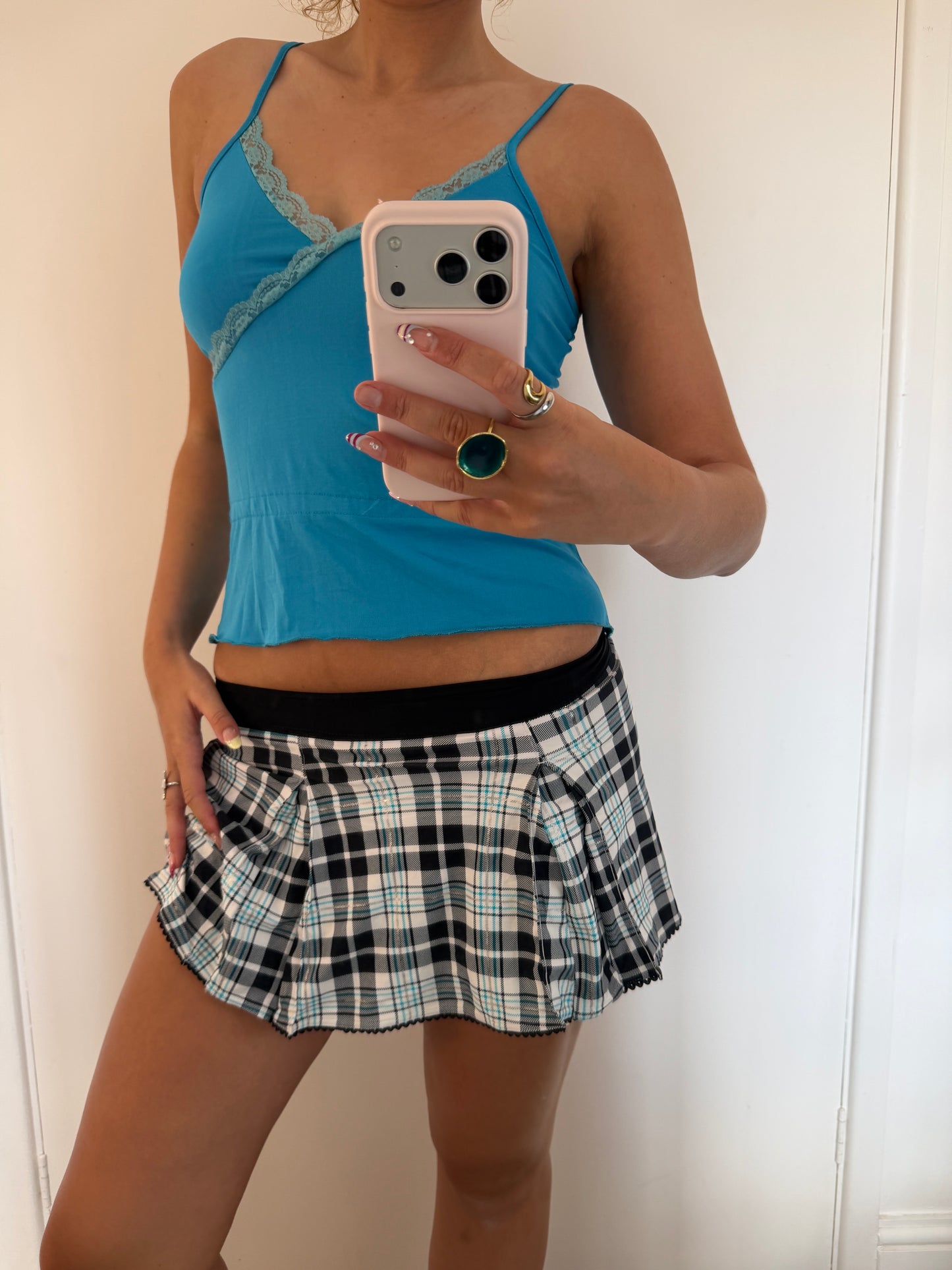 plaid mini skirt
