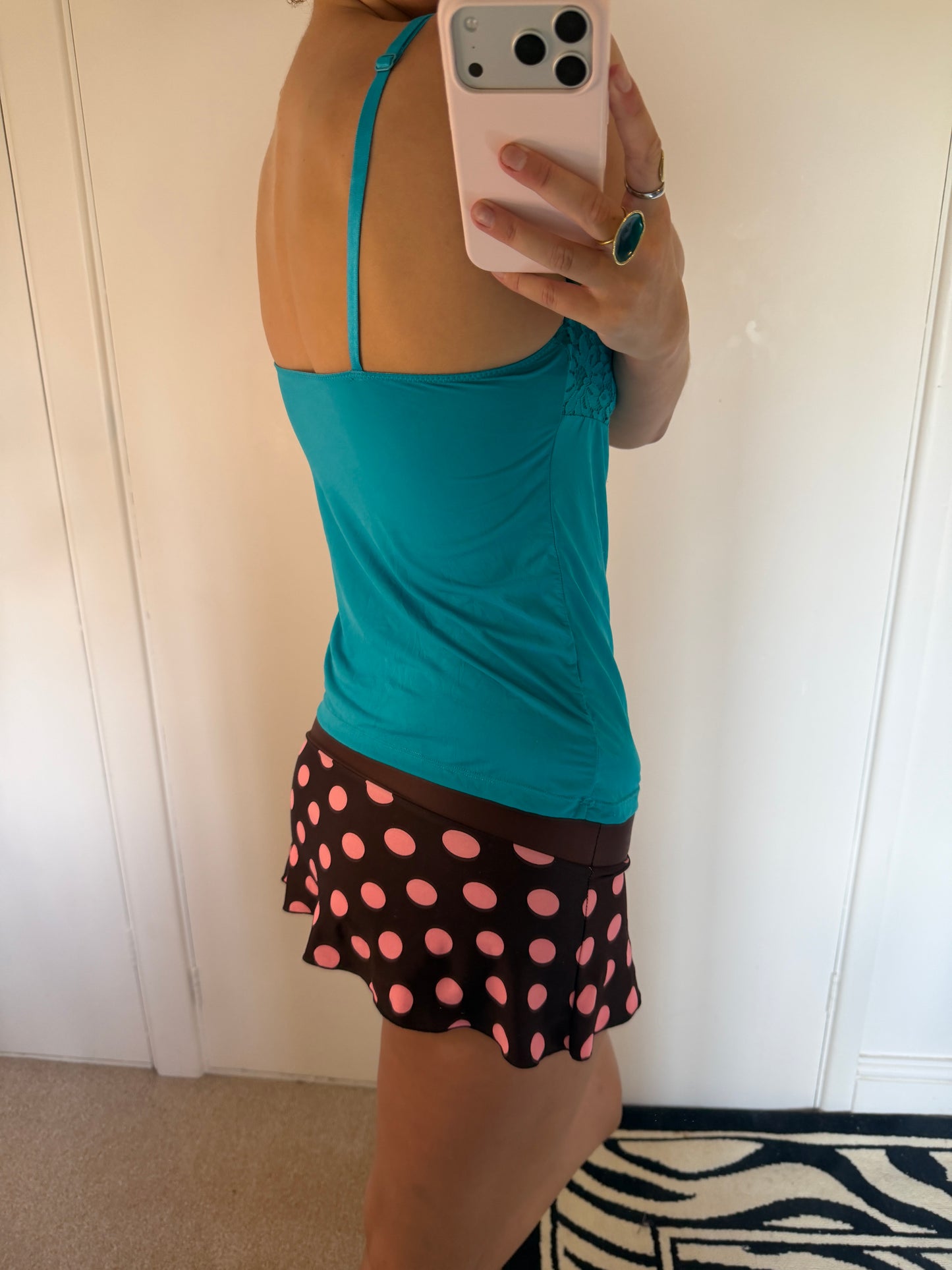 polka mini skirt
