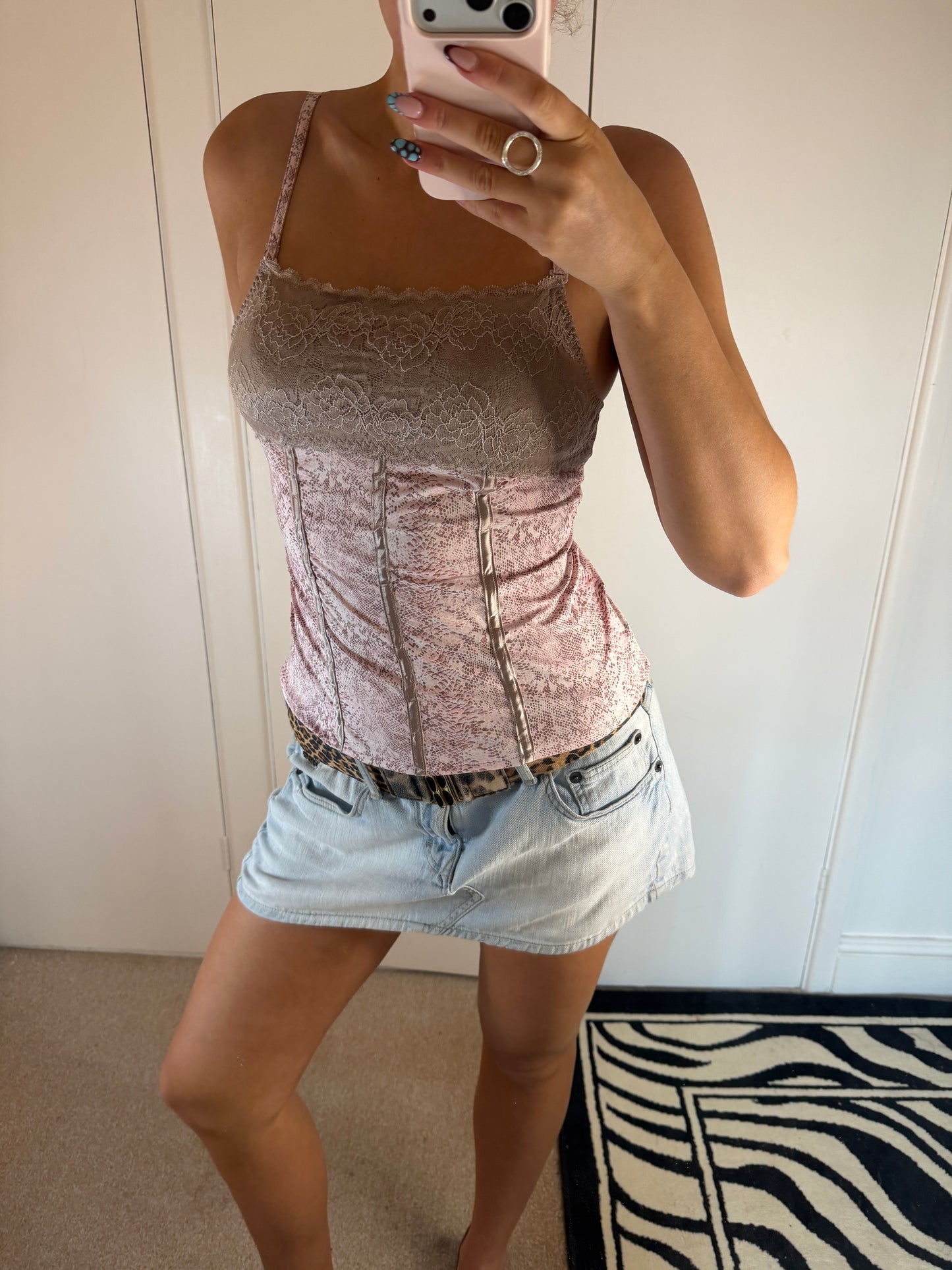 snakeskinned cami