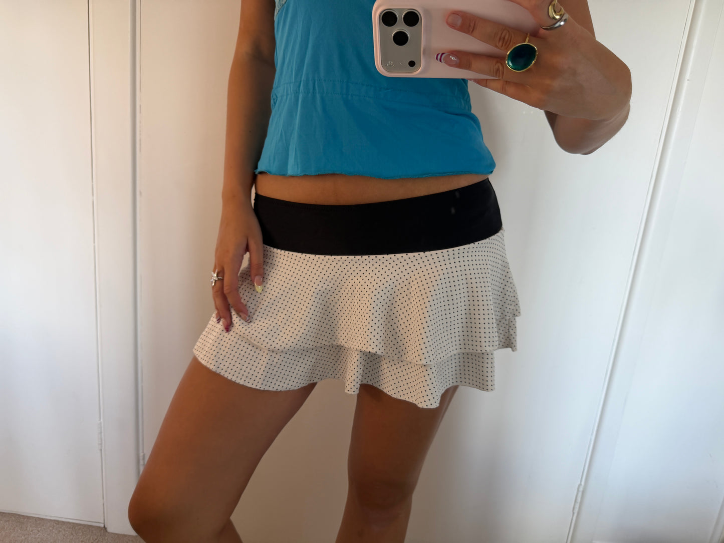 polka mini skirt